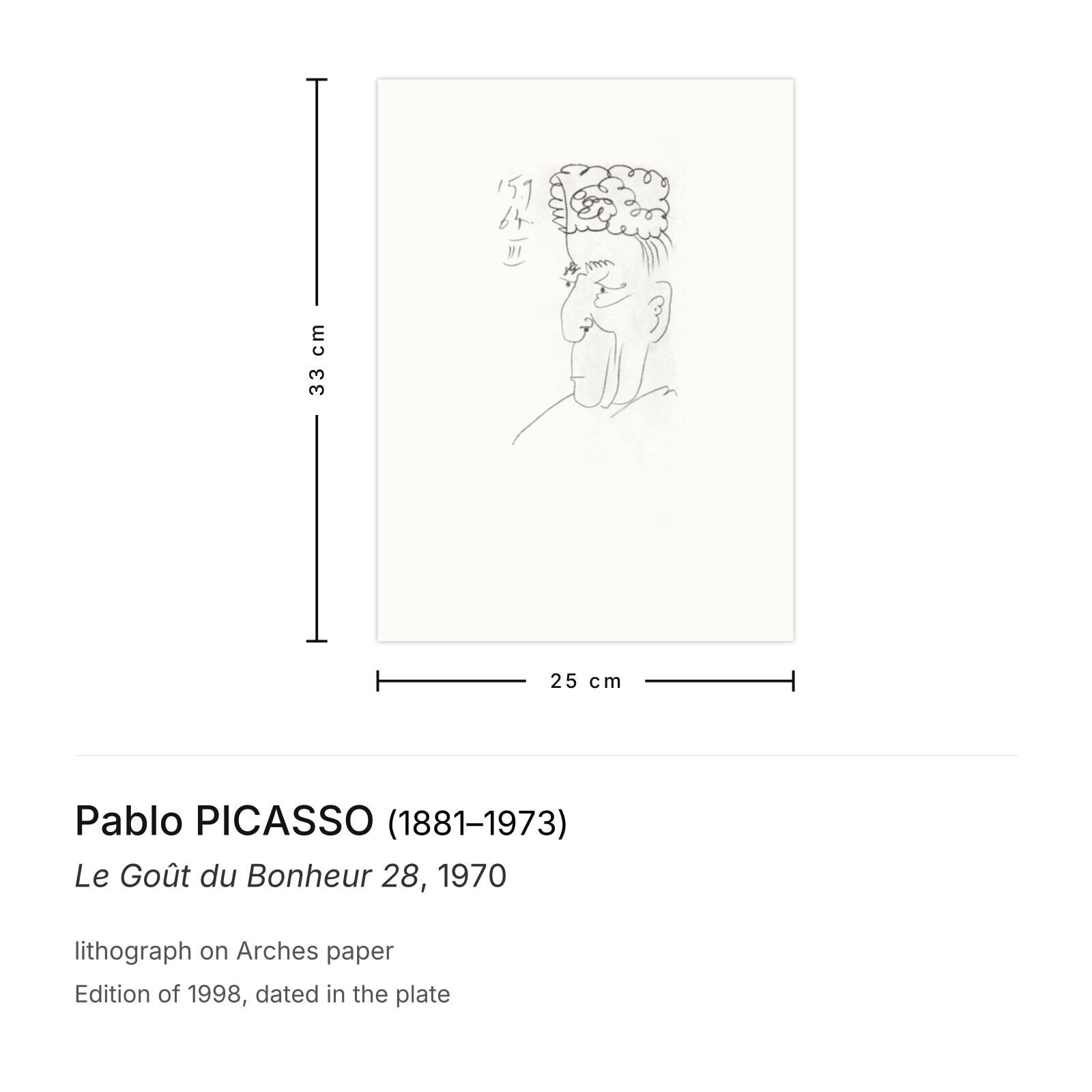 Pablo Picasso Lithografie Le Goût Du Bonheur 28 1970 photo furniture