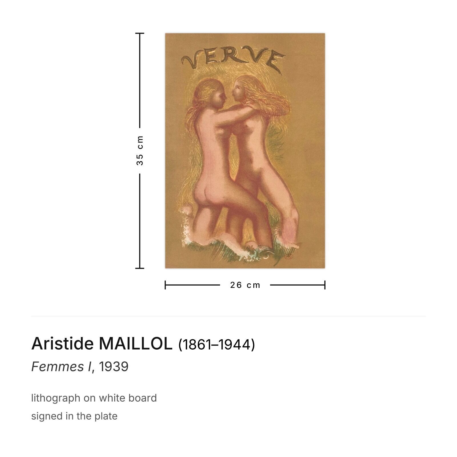 Aristide Maillol Lithografie Femmes I 1939 photo furniture