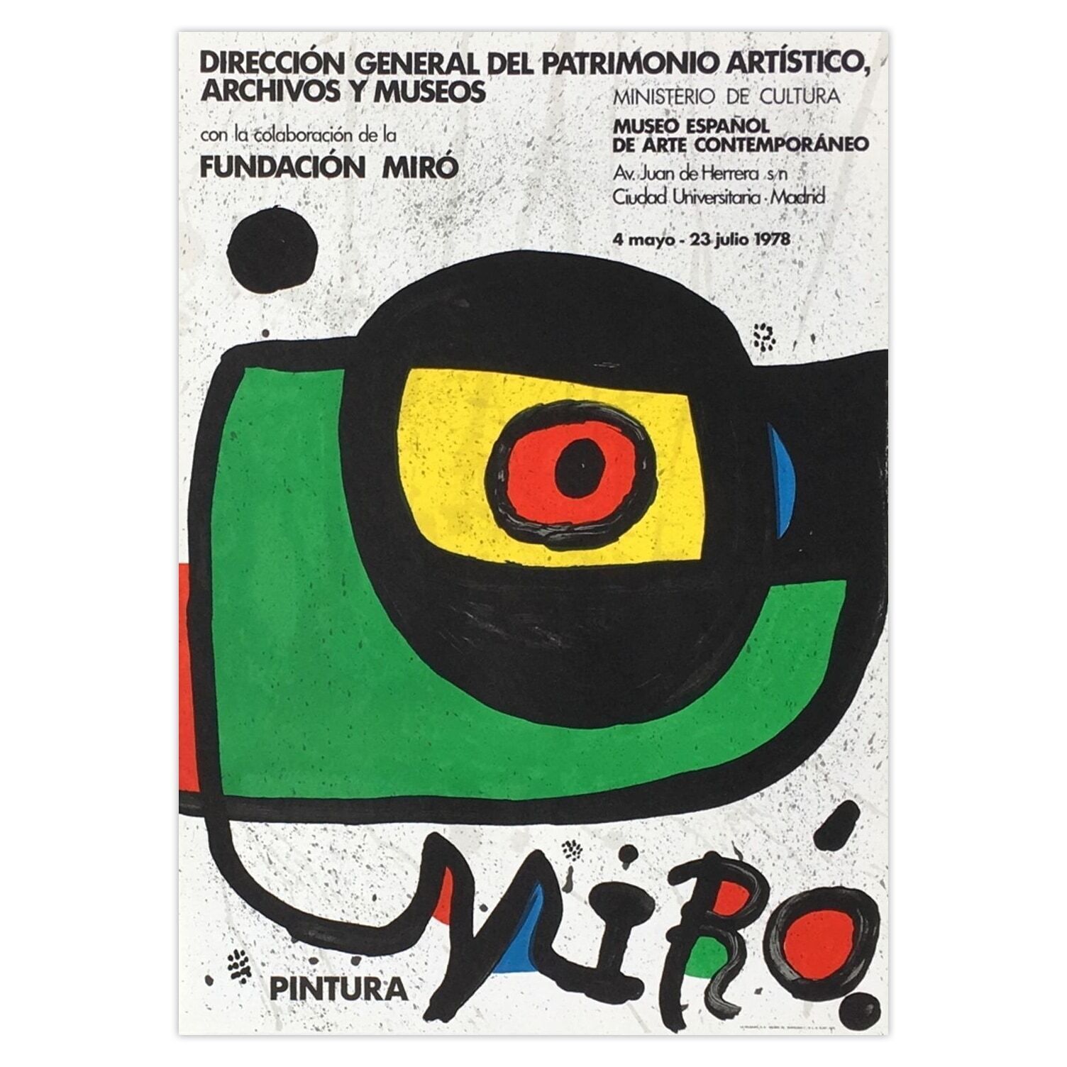 Joan Miro Poster Expo 78   Miro Pintura Madrid