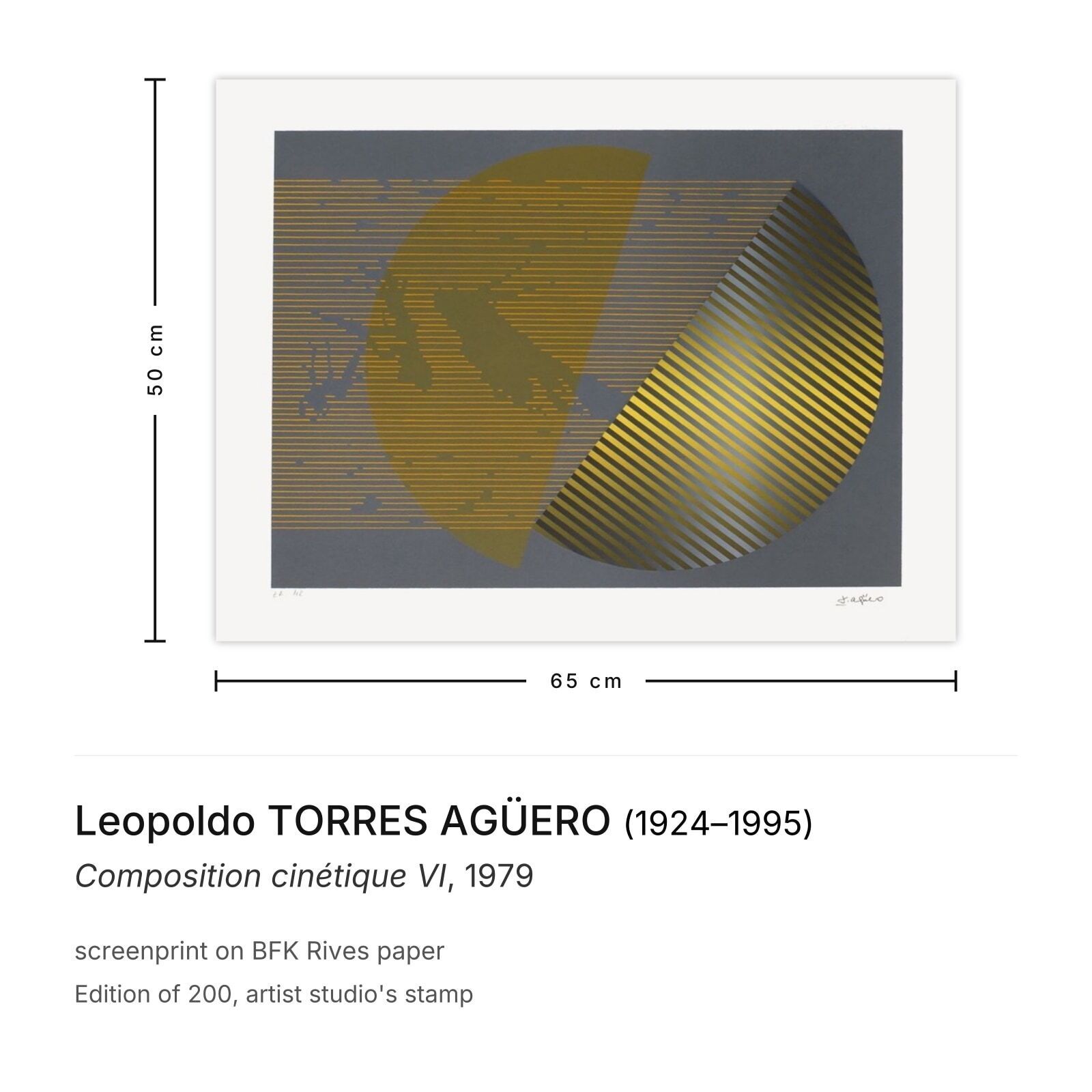 Leopoldo Torres Agüero Zeefdruk Composition Cinétique VI 1979 photo furniture