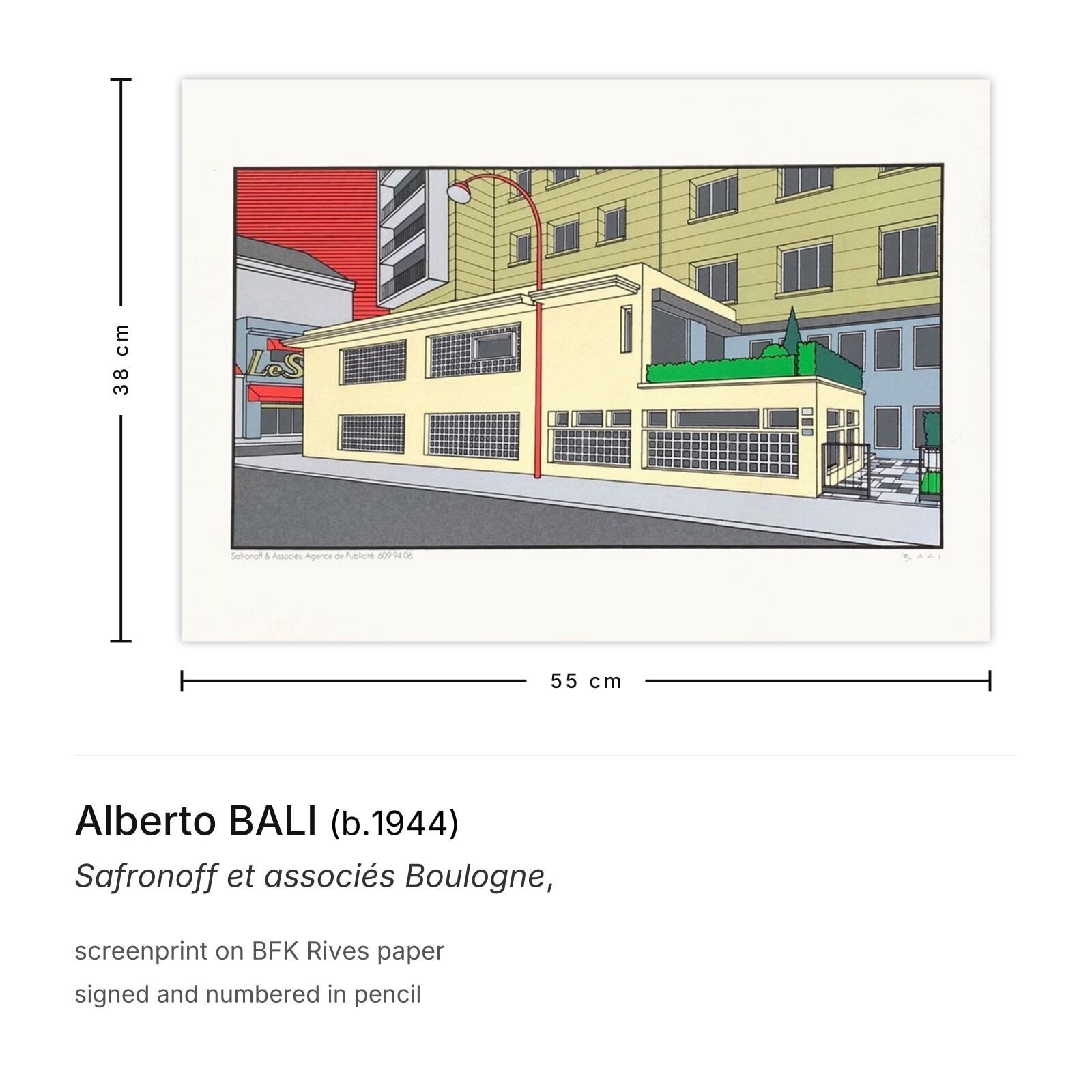 Sérigraphie signée Alberto Bali, Safronoff Et Associés Boulogne photo furniture