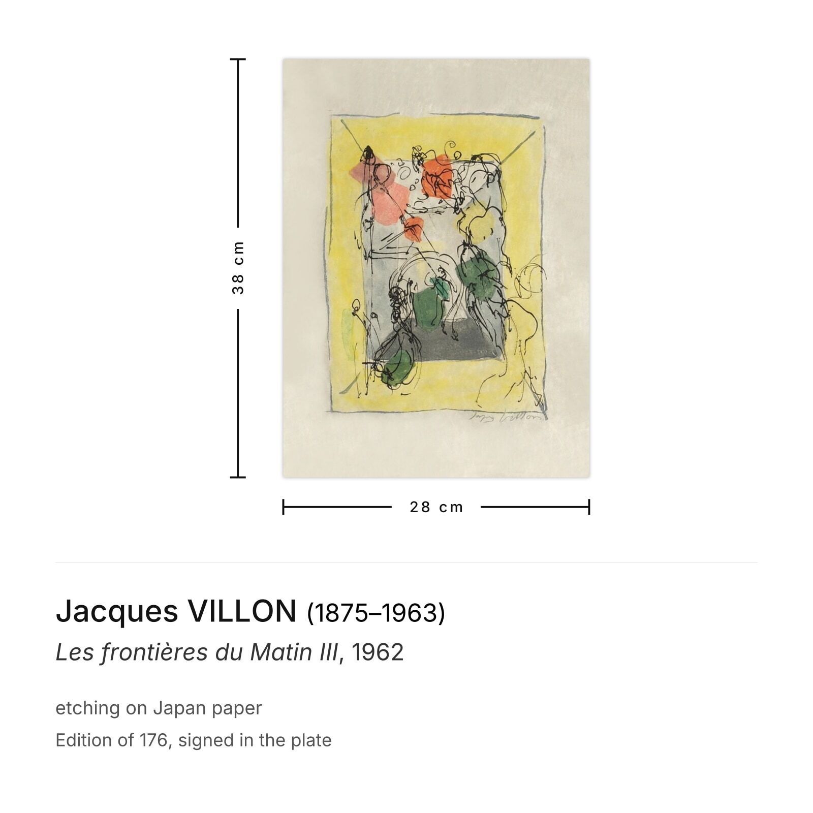 Jacques Villon Ets Les Frontières Du Matin III 1962 photo furniture