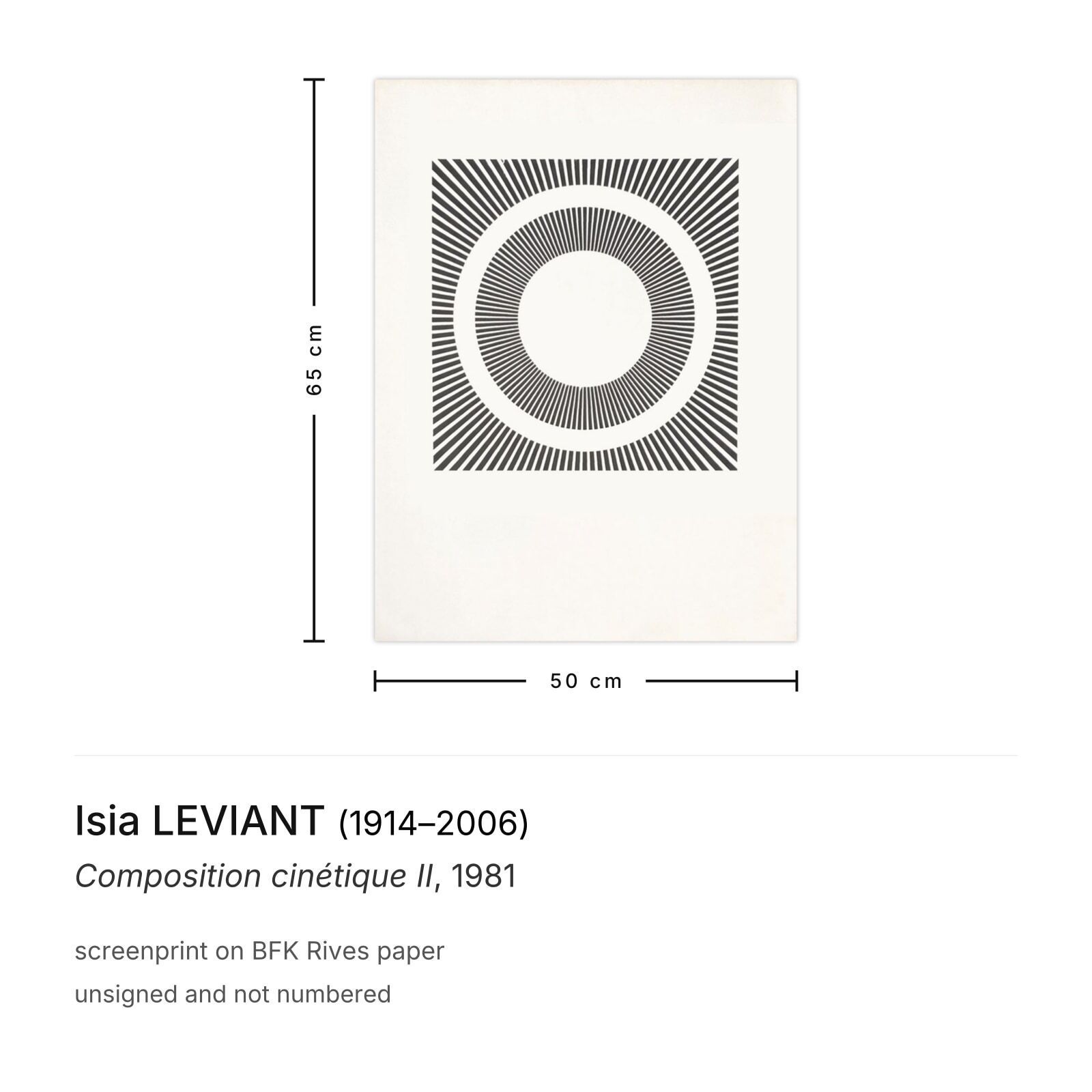 Isia Leviant Zeefdruk Composition Cinétique II 1981 photo furniture