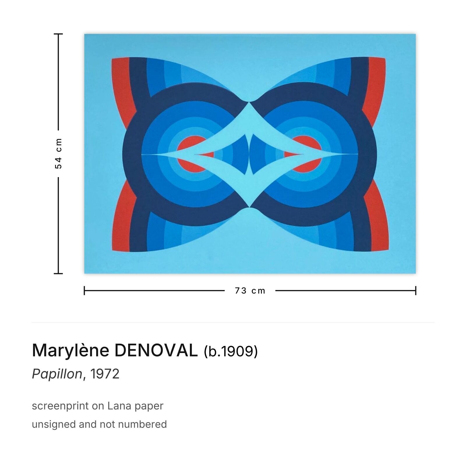 Marylène Denoval Screenprint Papillon 1972 photo furniture