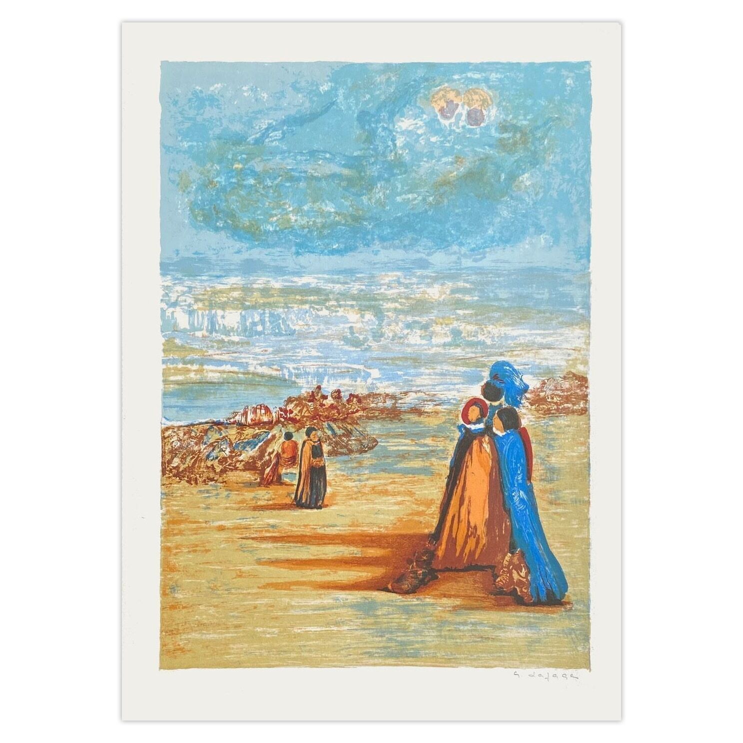 Guy Lafage Signed Lithograph Et Chaque Fois C'est Un Premier Matin 1975