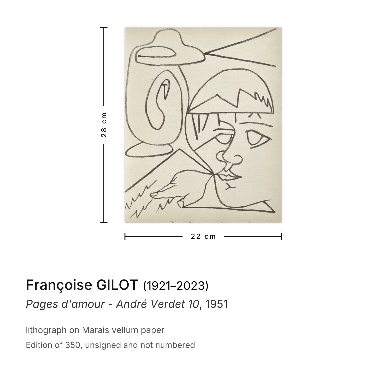 Françoise Gilot Lithografie Pages D'amour André Verdet 10 1951 photo furniture