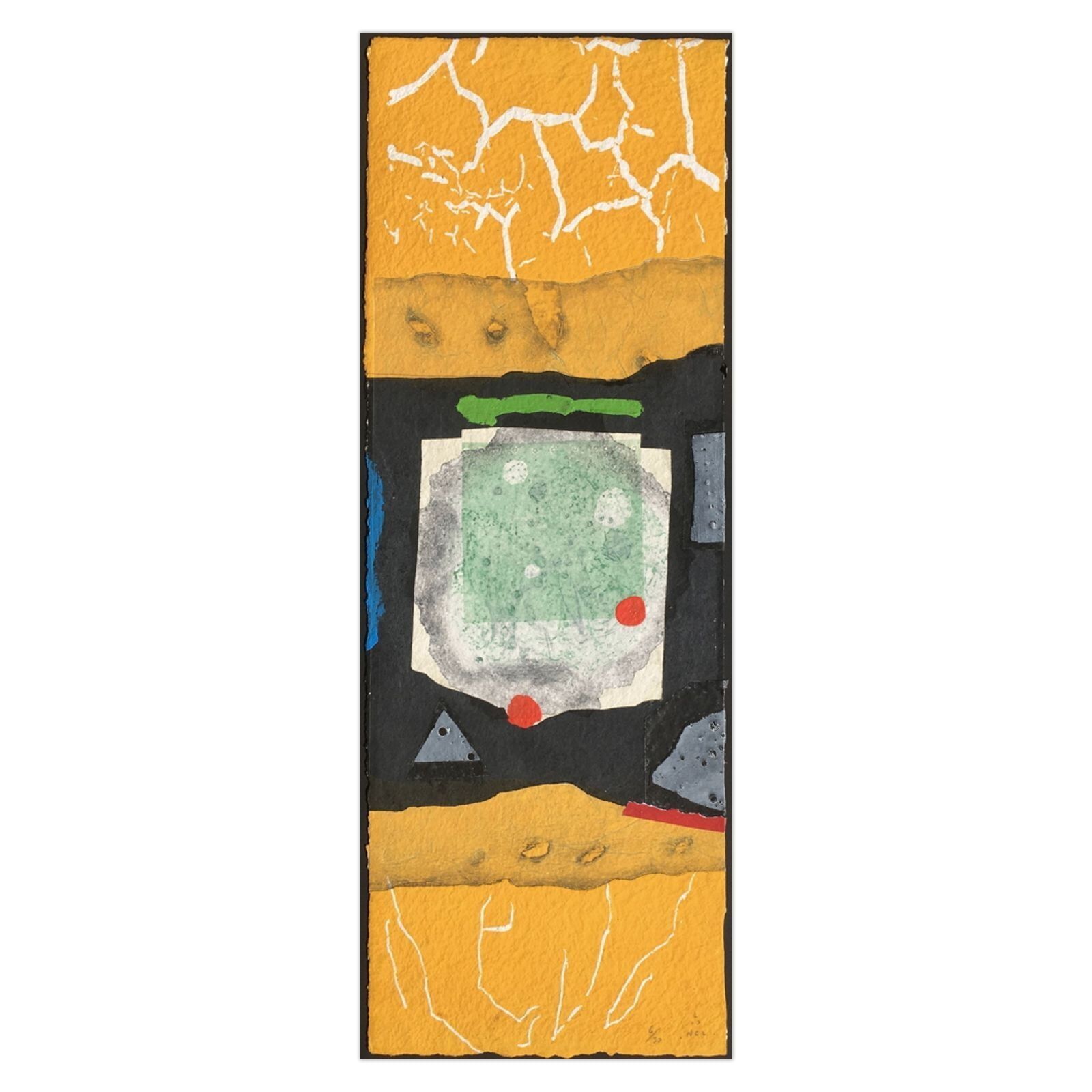 Perrotte Lionel Gesigneerde Carborundum Ets Les Quatre Couleurs Jaune 1995