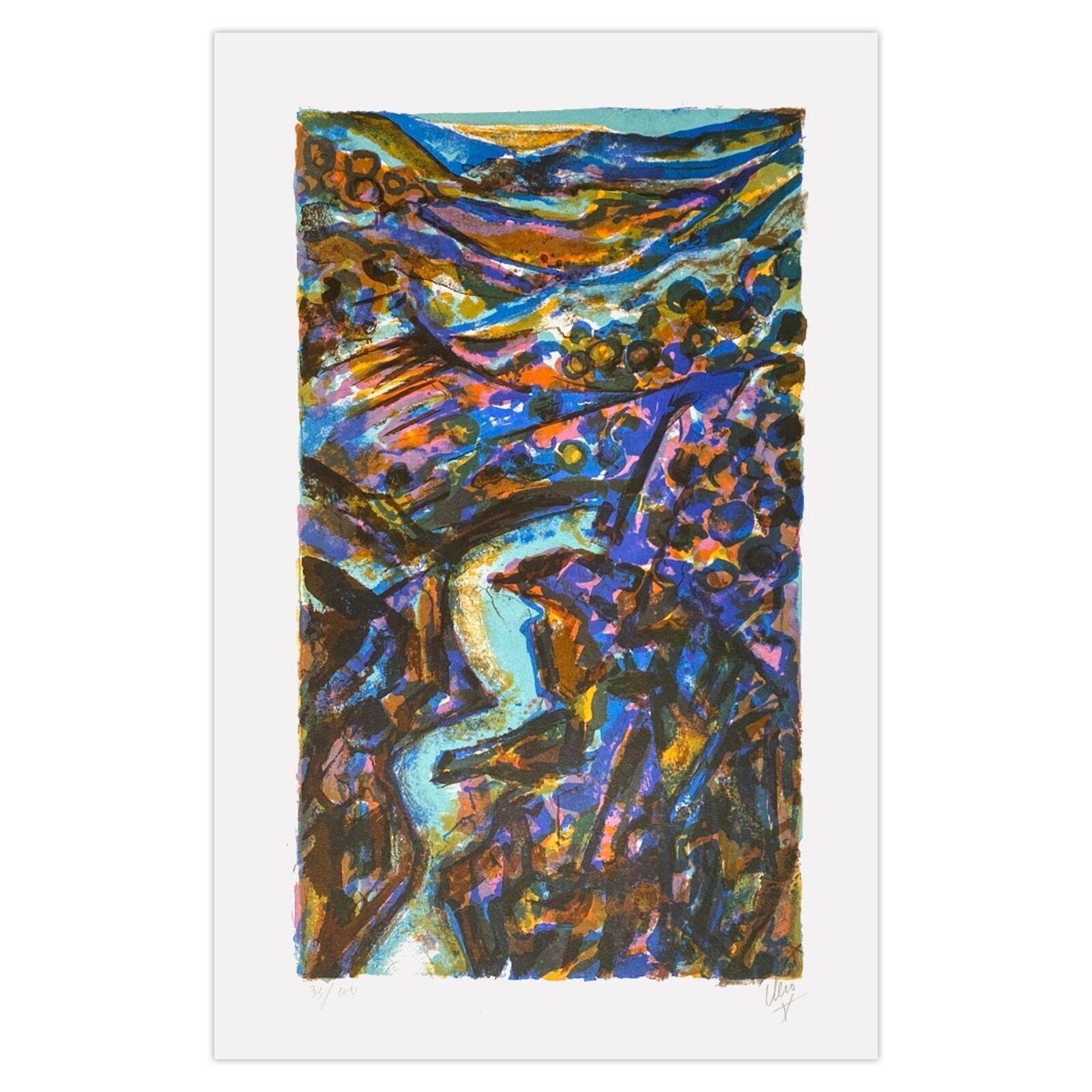 Huguette Jeanne Cleis Signed Lithograph Paysage III 1970