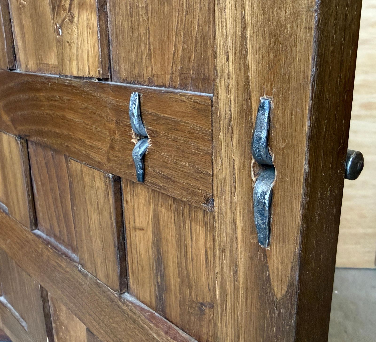 photo vintage Antique Spanish Carved Walnut Cabinet With Drawer And Two Doors