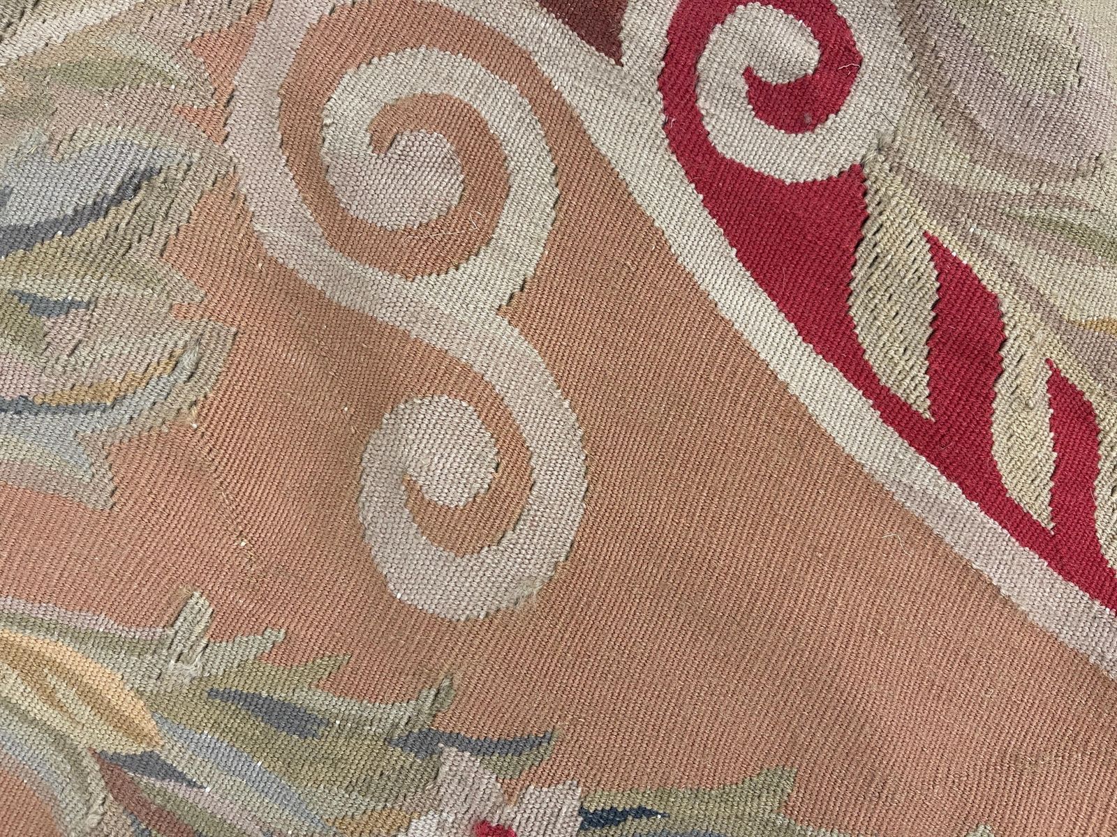Exceptional Rug Handmade Aubusson Rug French Carpet Vintage Rust Beige Wool Rugs photo buy