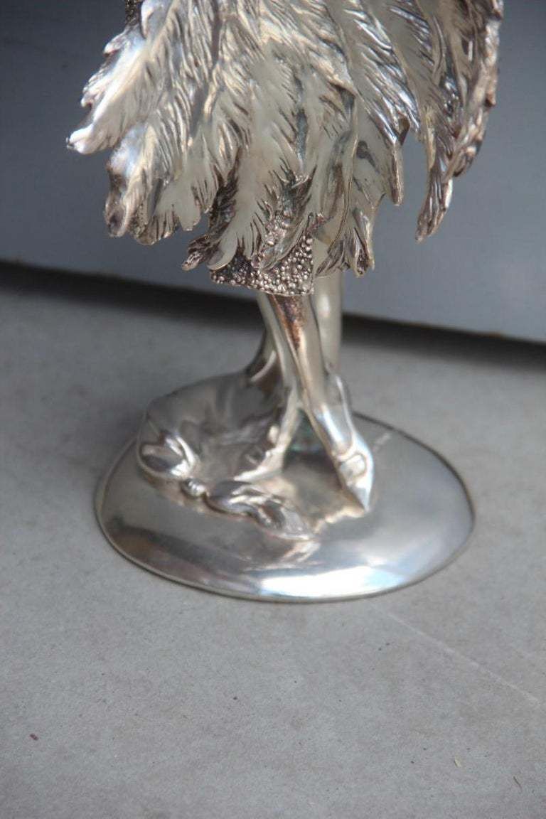 Art Deco Resin Sculpture With Italy 1970 Silver Foil Woman With Fan photo 1038.0