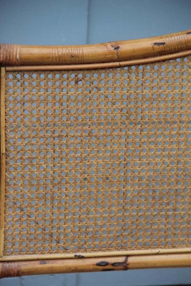 Midcentury Bed In Bamboo And Vienna Straw Italian Design 1950s photo 2724.0