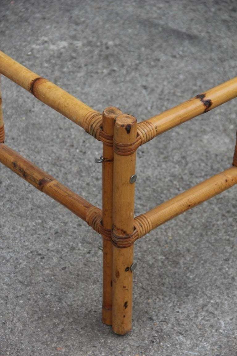 Midcentury Bed In Bamboo And Vienna Straw Italian Design 1950s photo buy