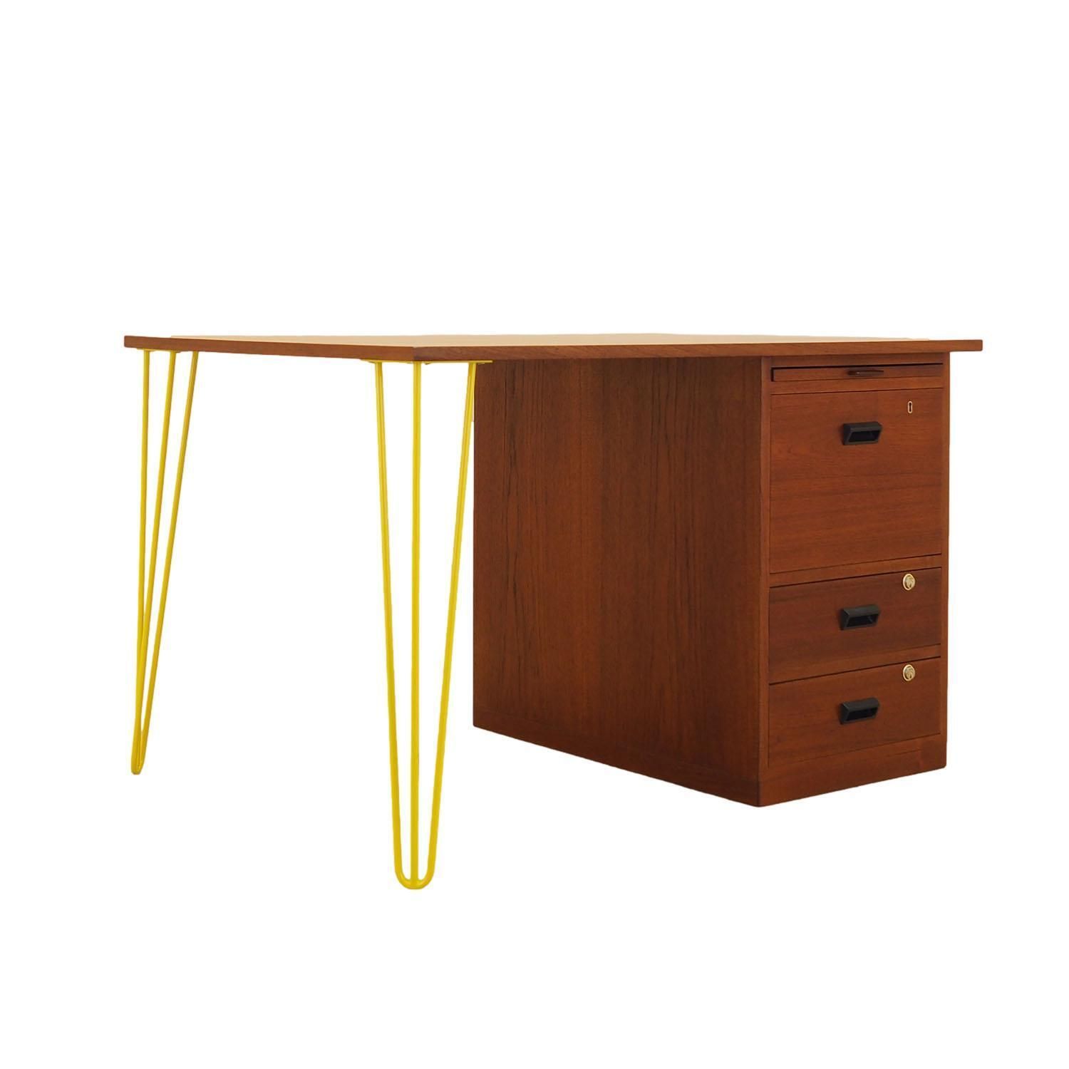 Teak Desk, Danish Design, 1970s, Manufactured By Bornholm Møbelfabrik