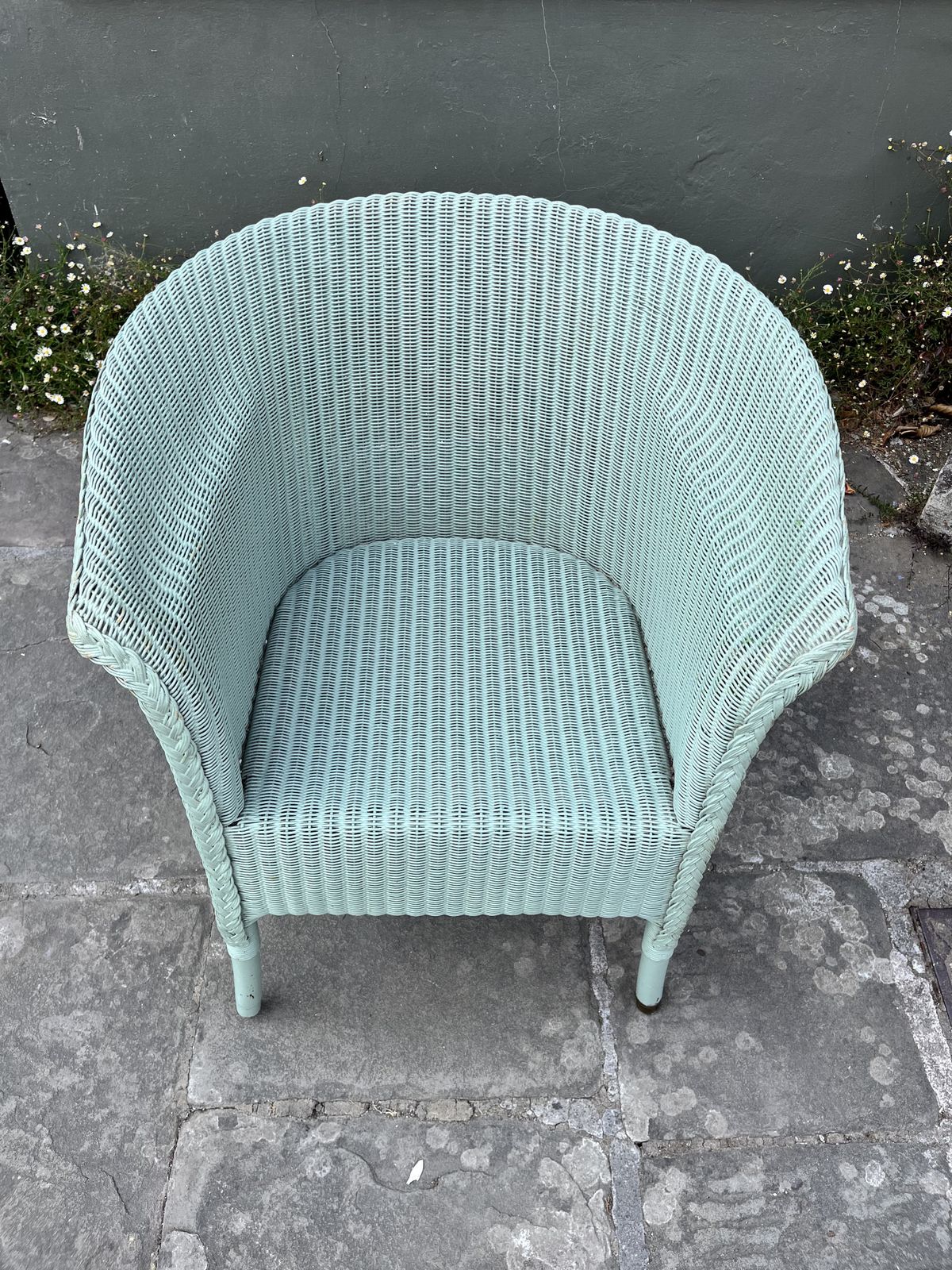 Green Lloyd Loom Woven Garden/ Bedroom Chair photo 95.0