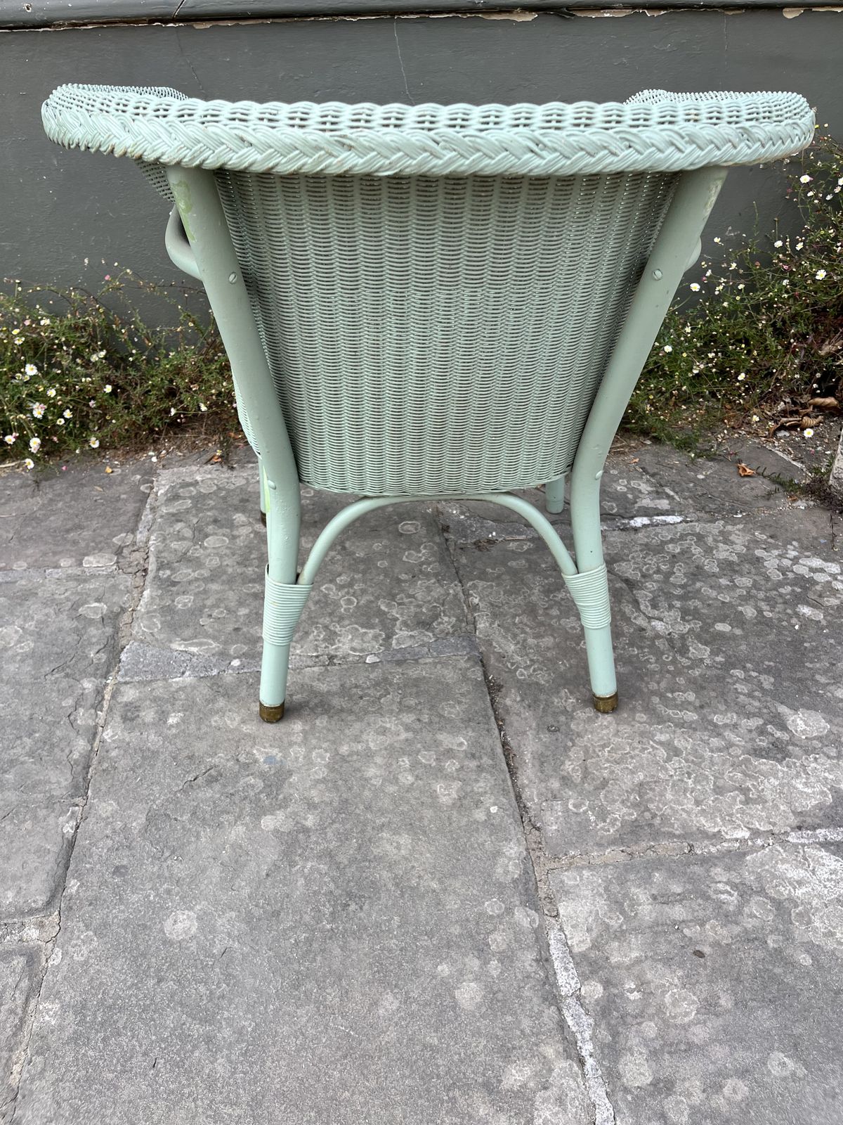 Green Lloyd Loom Woven Garden/ Bedroom Chair photo vinterior
