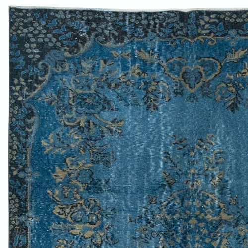 6.3x9.4 Ft Contemporary Medallion Design Area Rug In Blue, Handknotted In Turkey Tek1767 photo Textiles