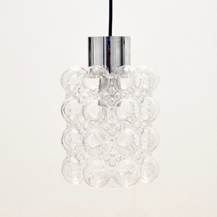Mid-Century Modern bolle glazen & chromen hanglamp van Helena Tynell voor Limburg, Duitsland, ca. jaren 1960/1970 photo furniture