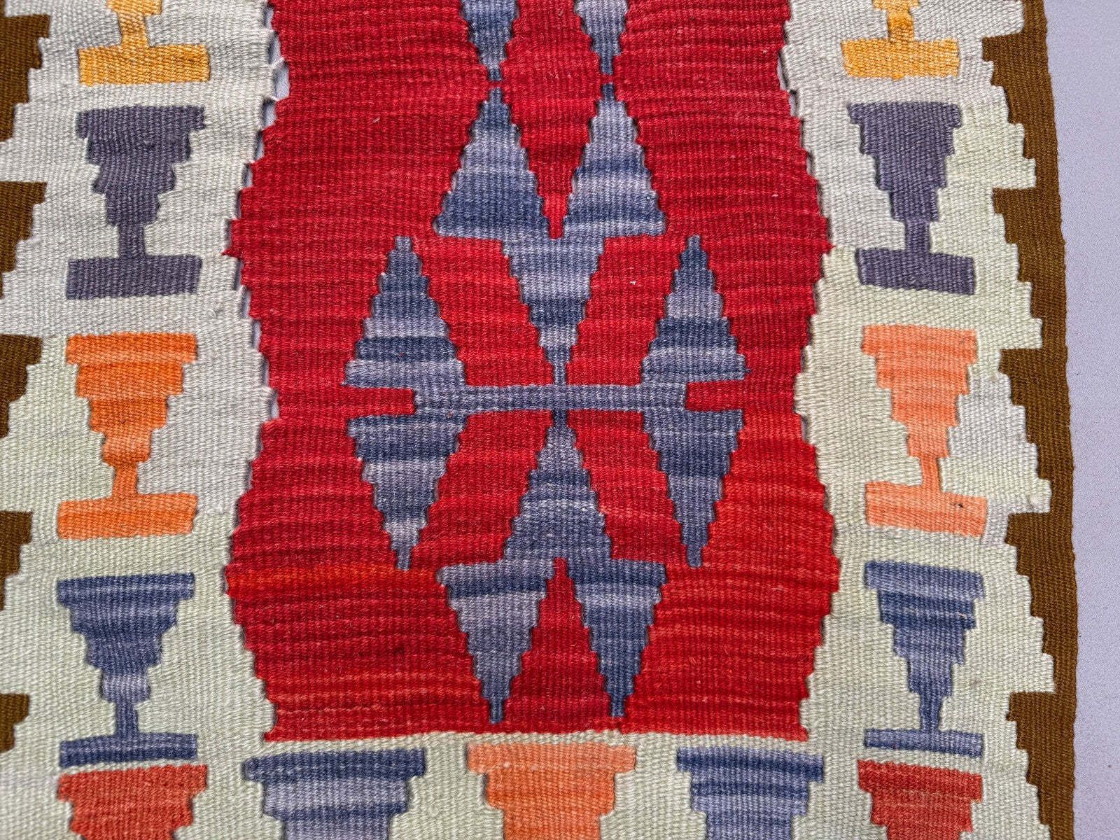 Vintage Turkse Mini Kilim 60x102 Cm Wol Klein Kelim Loper, Shabby Chic 2566 photo 165.0