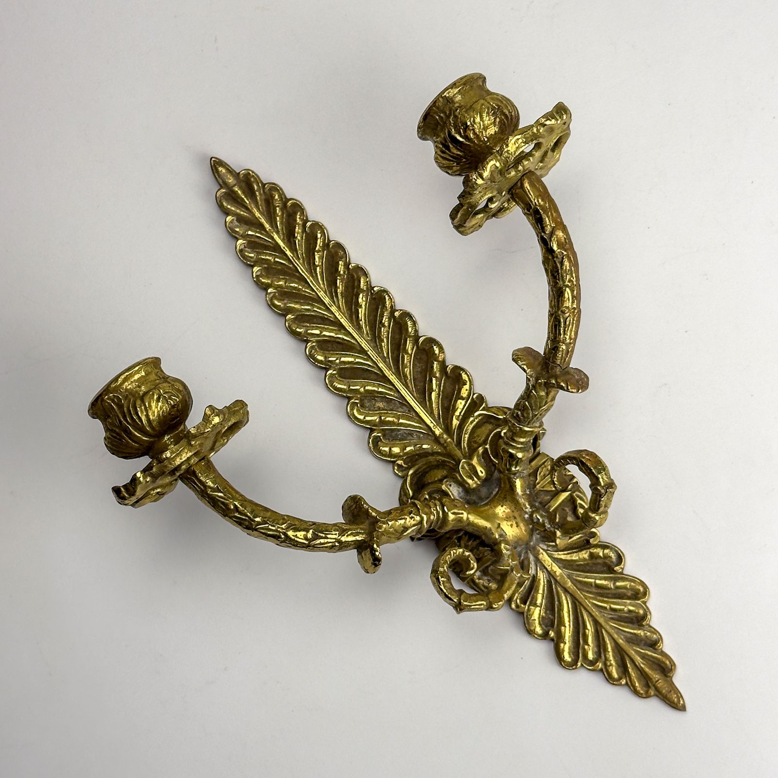 Antiek Empire bronzen wandkandelaar, Italië, eind 19e eeuw photo 450.0