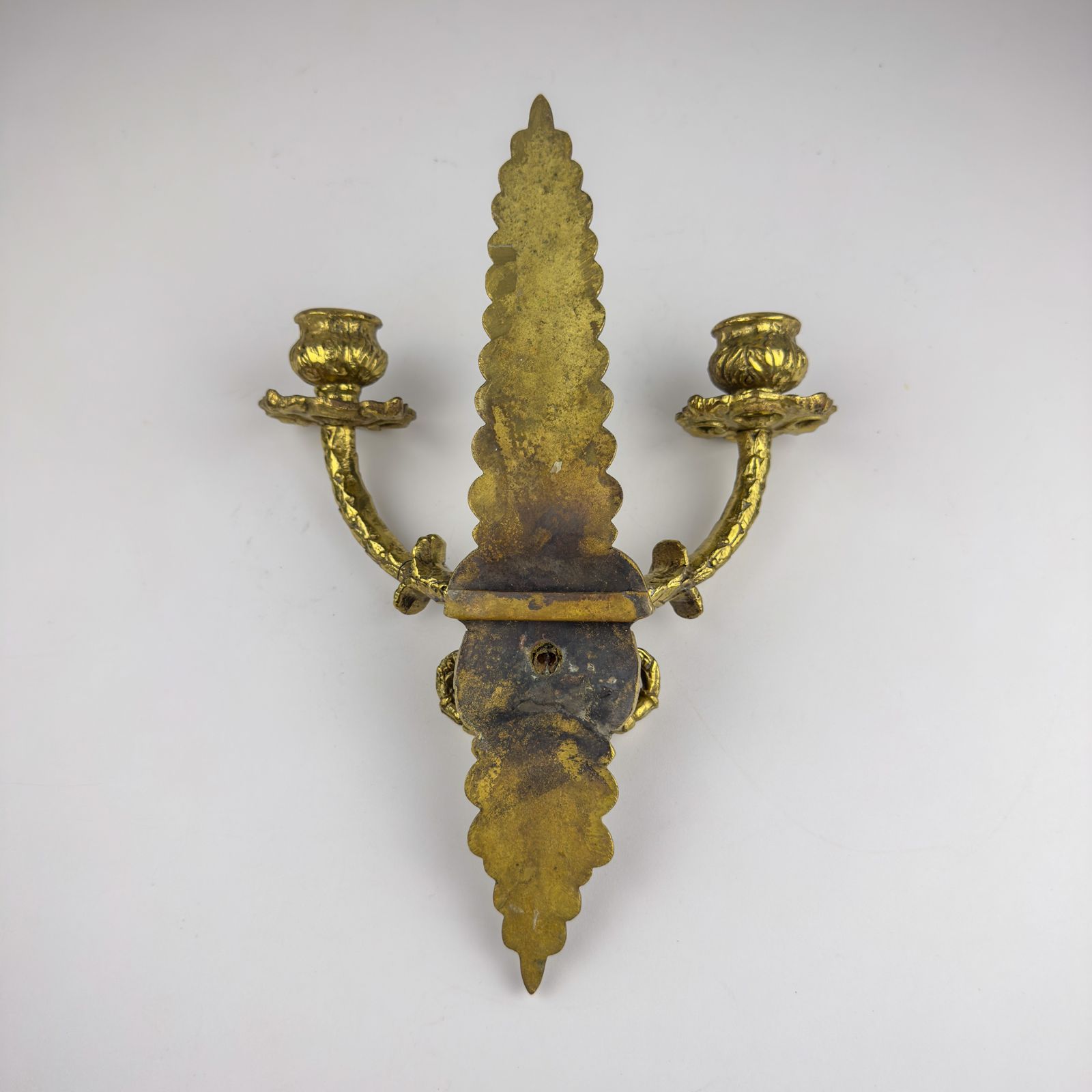 Lighting Antique Empire Bronze Wall Candle Sconce, Italy, Late 19th Century photo
