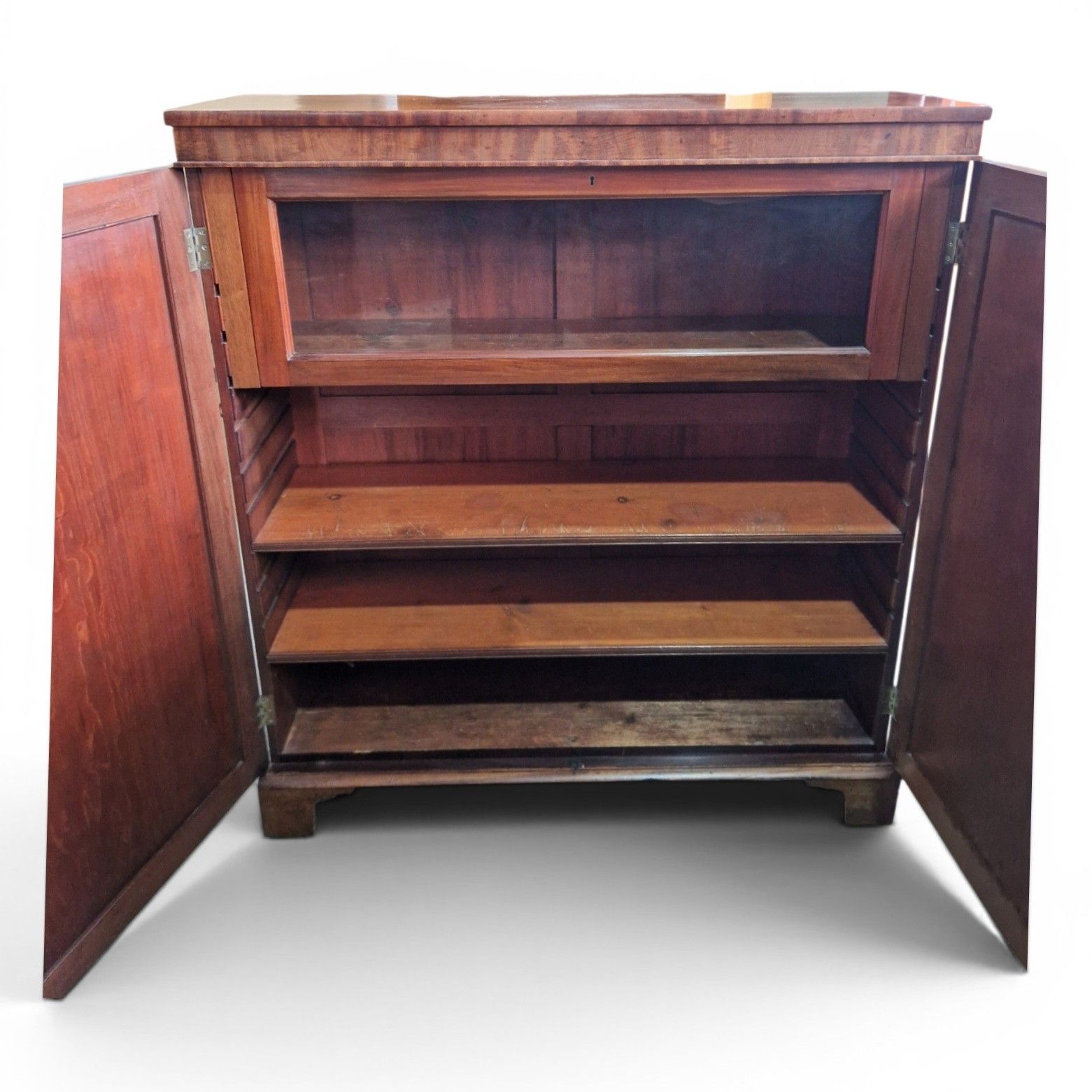 photo furniture Antique Victorian Mahogany Bookcase Cabinet Cupboard Adjustable Shelves