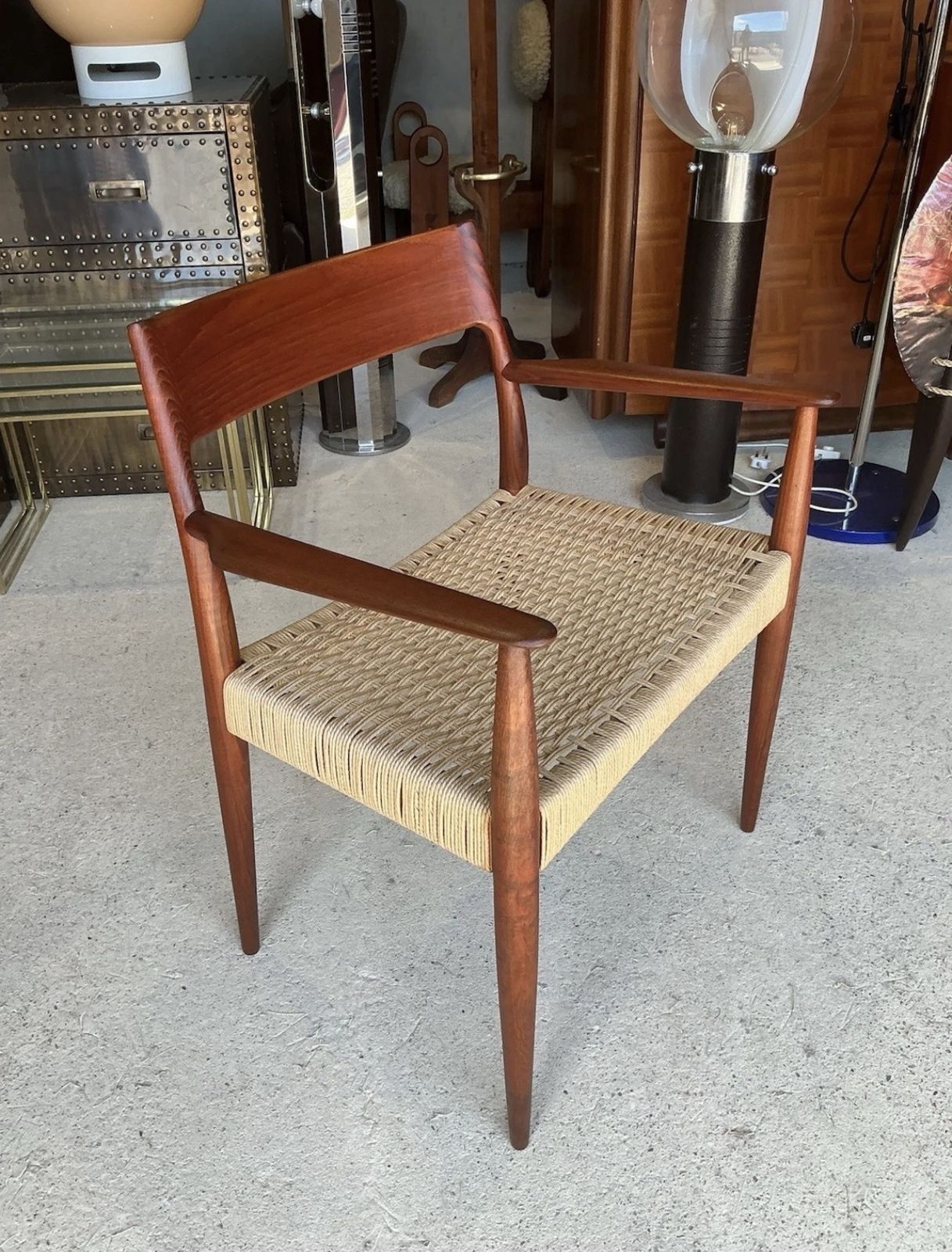 Danish Modern Chair By Enjar Larsen & Bender Madsen For Willy Beck, Mid Century Style photo furniture