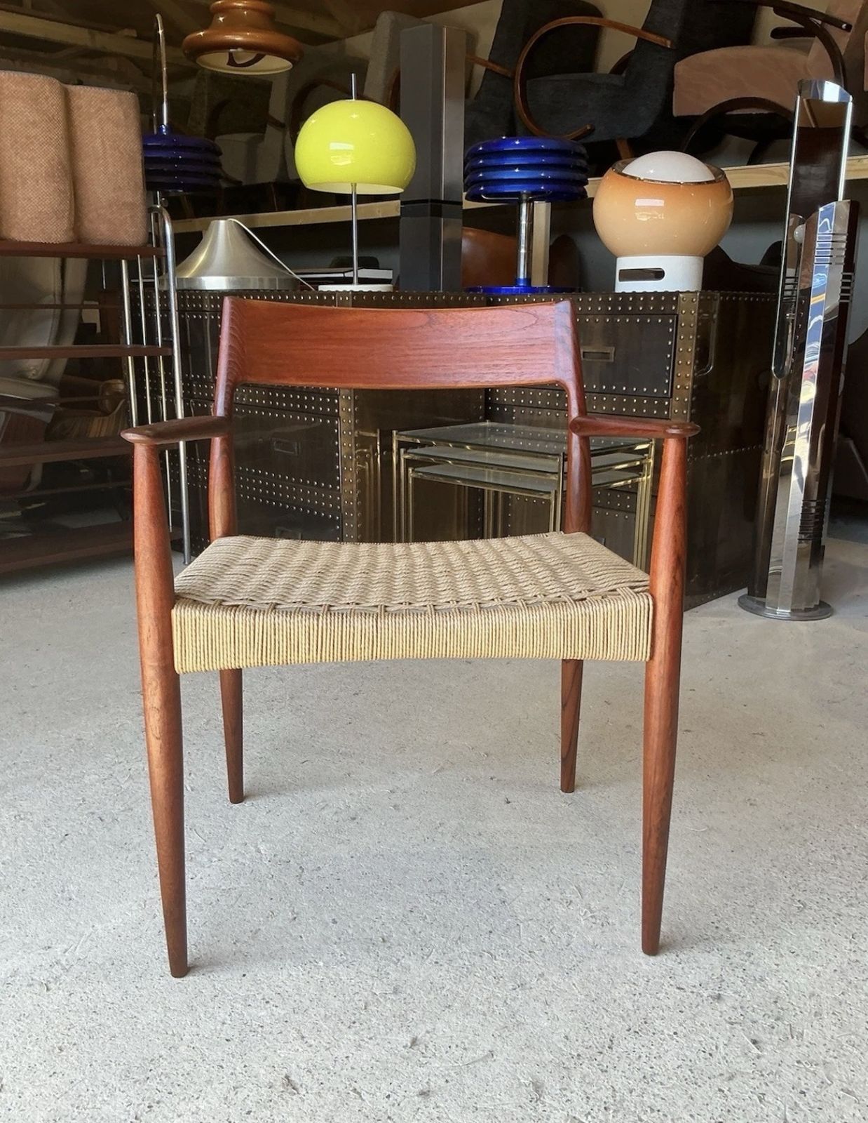 Danish Modern Chair By Enjar Larsen & Bender Madsen For Willy Beck, Mid Century Style photo for sale