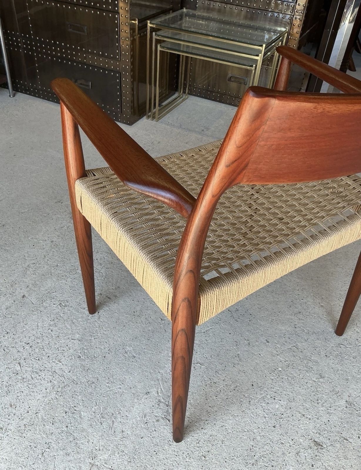 Danish Modern Chair By Enjar Larsen & Bender Madsen For Willy Beck, Mid Century Style photo vintage