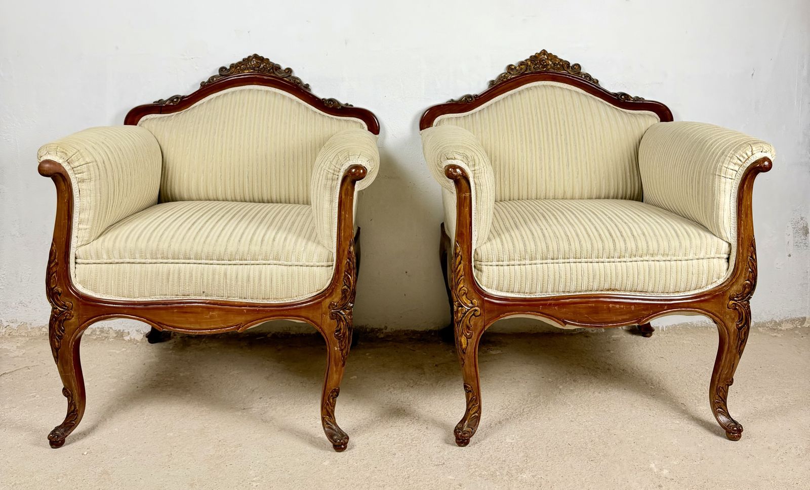 Paar Franse Louis XV-stijl fauteuils, jaren 1960 photo vinterior