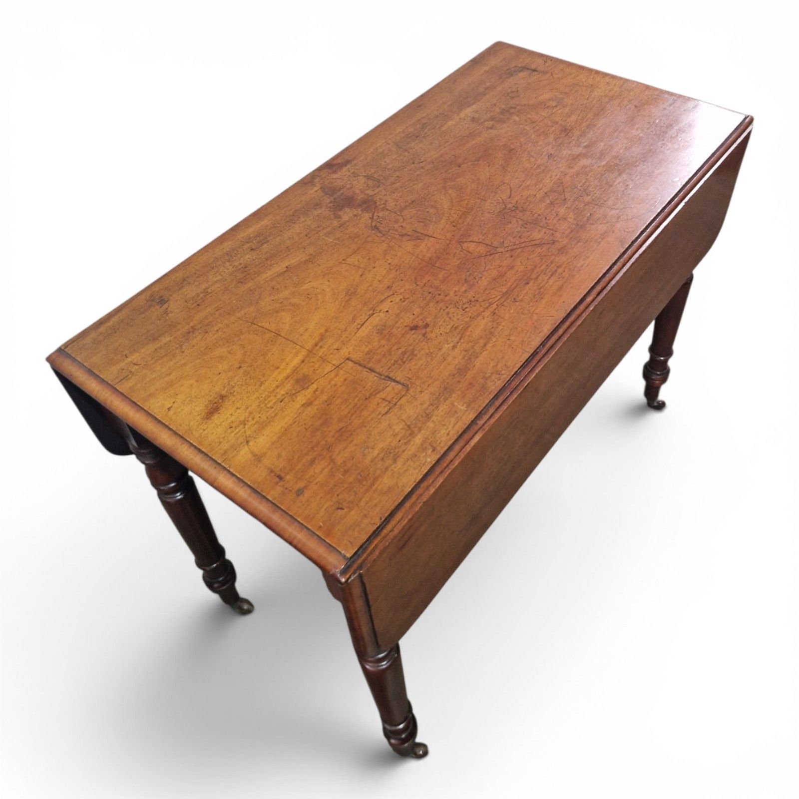 Antique Victorian Mahogany Pembroke Table Drop Leaf Dining Side Table Castors photo buy