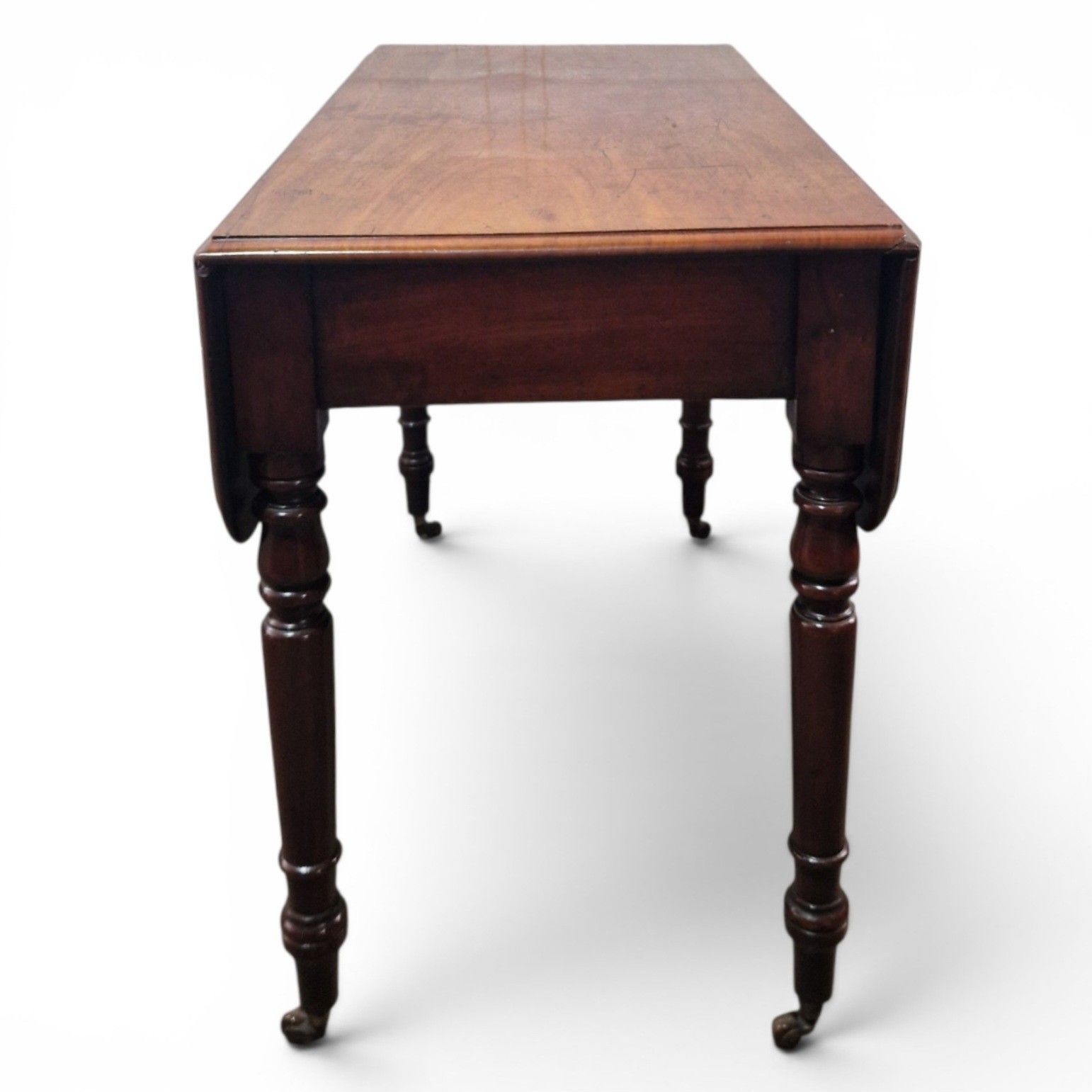photo furniture Antique Victorian Mahogany Pembroke Table Drop Leaf Dining Side Table Castors