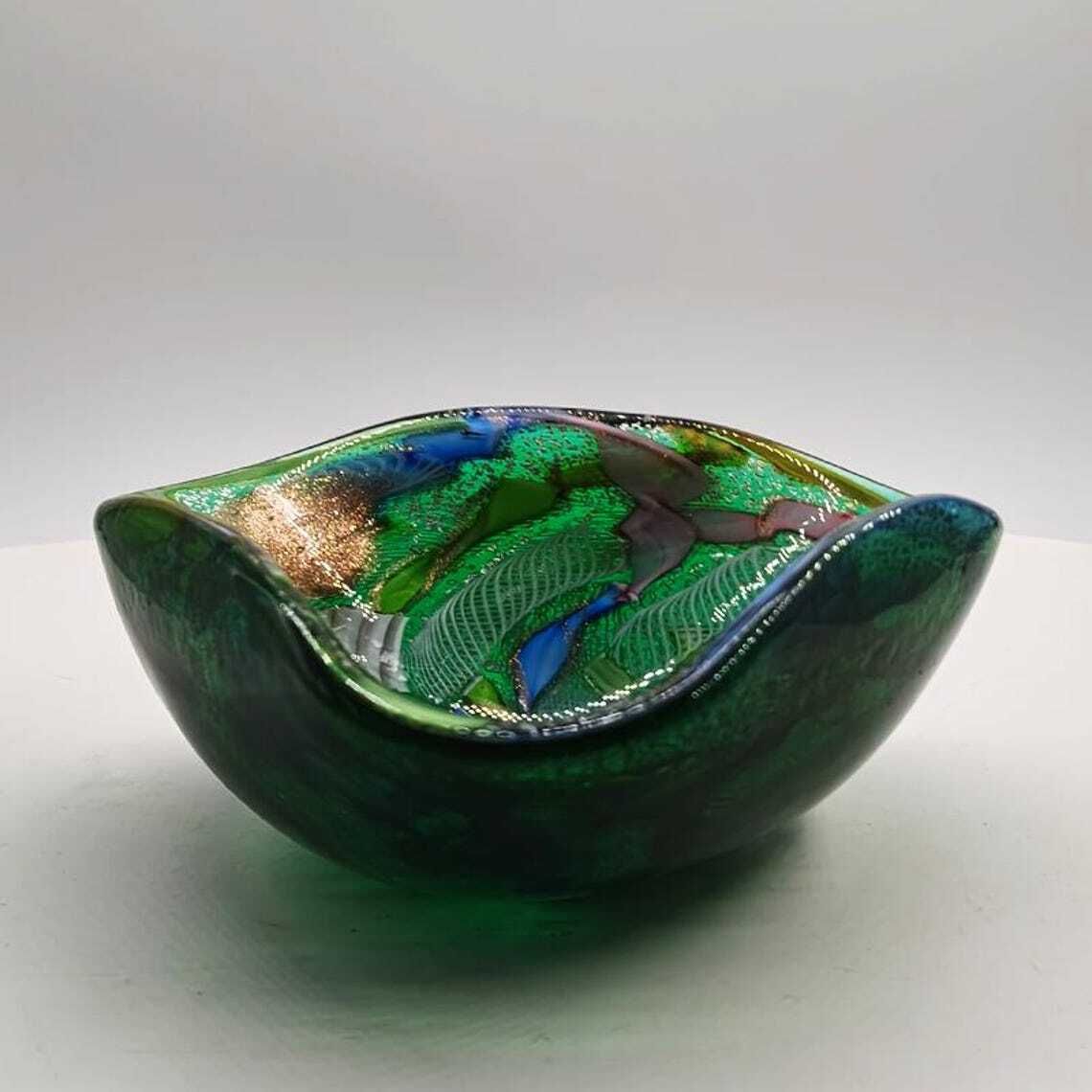 1950s Stunning Ashtray In Murano Glass By Dino Martens   Tutti Frutti. Made In Italy. 13cm. / 5.11 Inches photo Home Decor