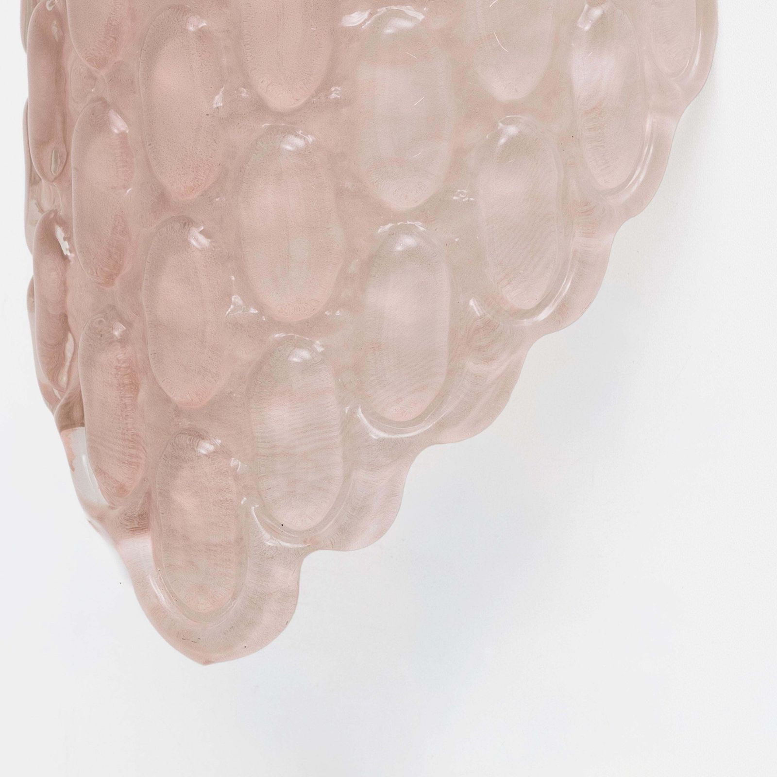 Pair Of Pink Murano Glass Wall Sconces With Textured Relief photo vinterior