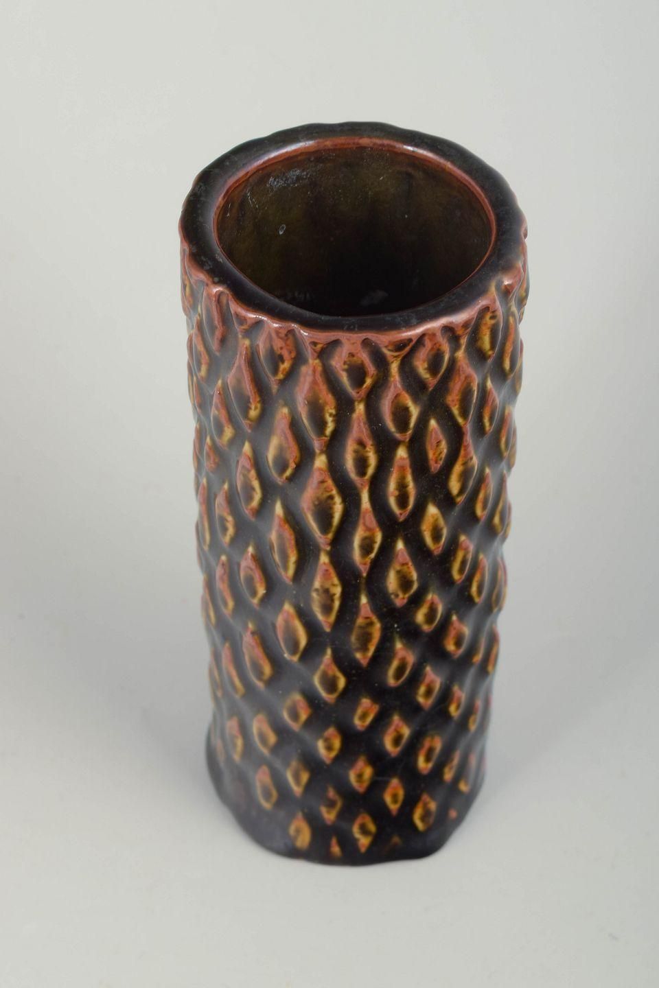 Vase cylindrique en grès Axel Salto pour Royal Copenhagen, style bourgeonnant. photo furniture