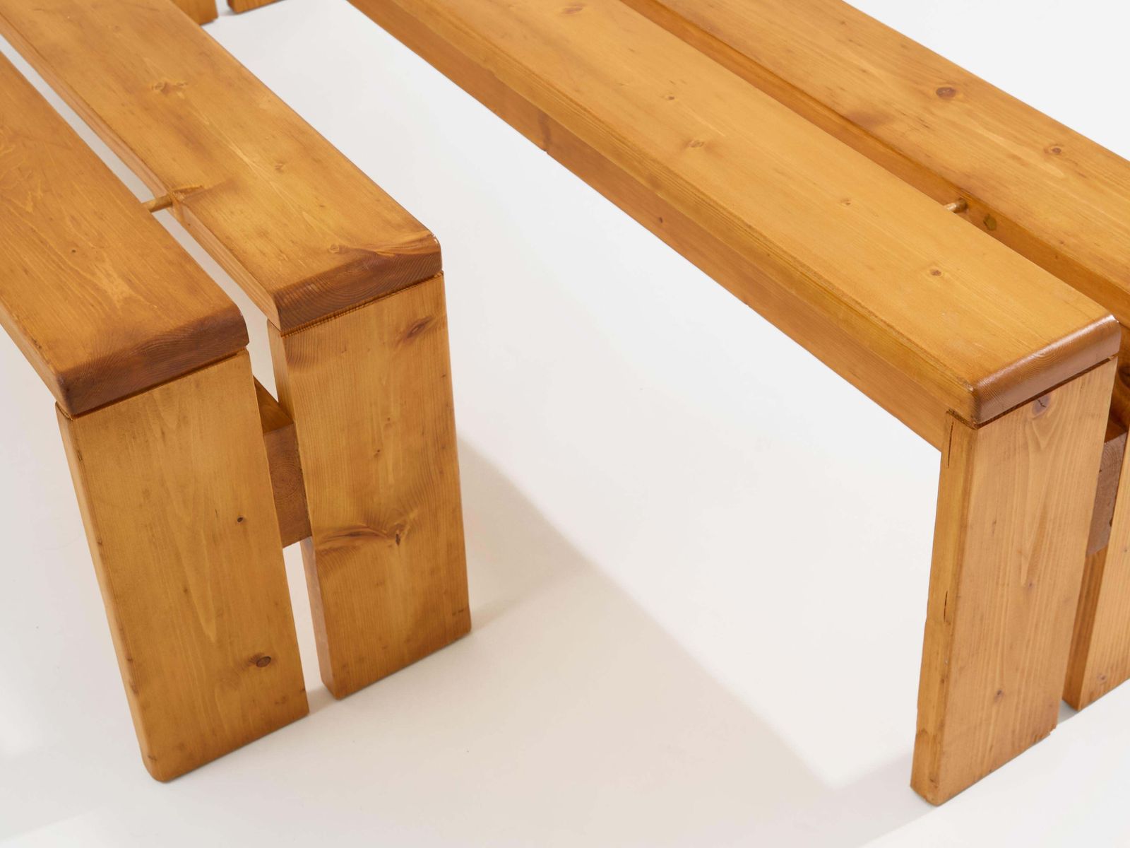 Charlotte Perriand Pine Benches Les Arcs 1970s photo Furniture