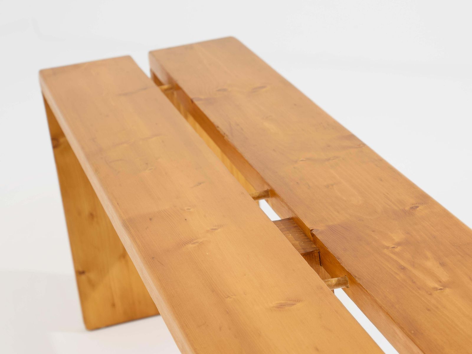 photo for sale Charlotte Perriand Pine Benches Les Arcs 1970s