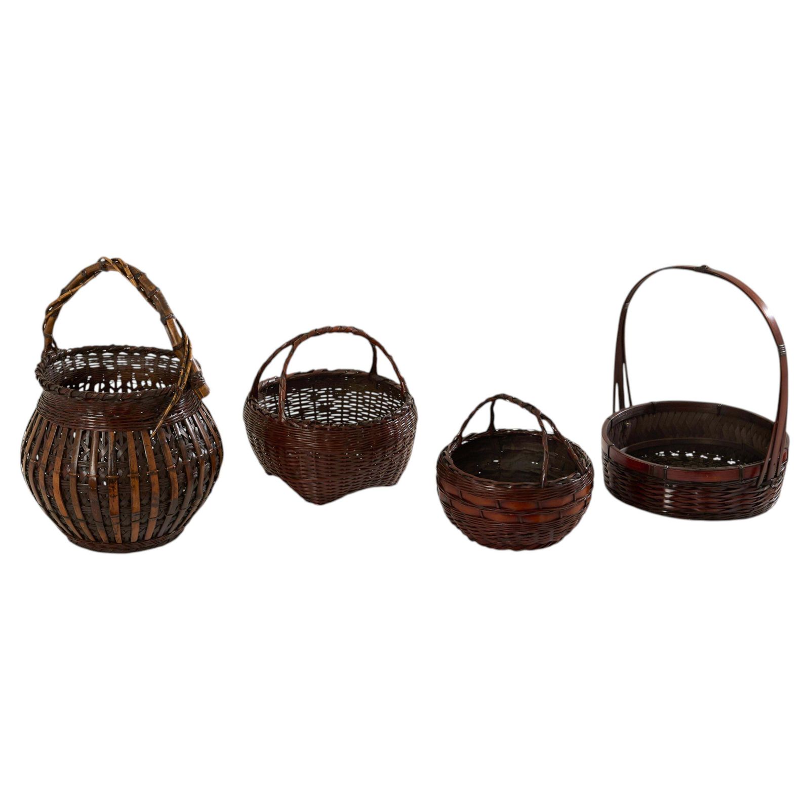Ensemble de paniers Ikebana en bambou Maeda Chikubōsai, période Meiji