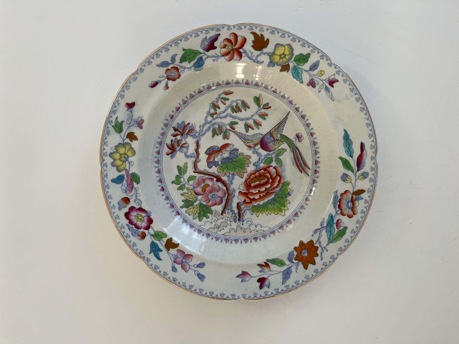 Paar grote soepborden van Mason's Ironstone in het Flying Bird chinoiseriemotief, ca. 1880 photo 365.0
