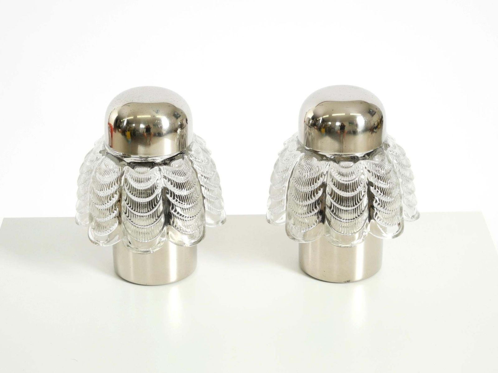 Two Large, Rare 1960s Metal And Glass Table Lamps By Veb Narva Leuchtenbau photo 942.0