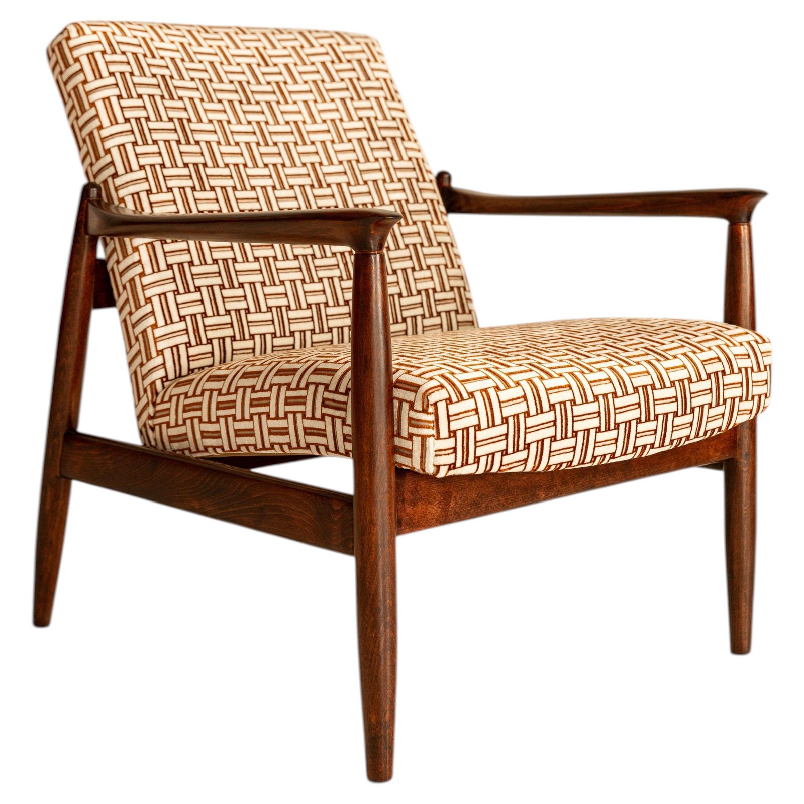 Mid Century Gfm 64 Armchair   E. Homa, Jacquard Velvet By Camengo, Europe, 1960s