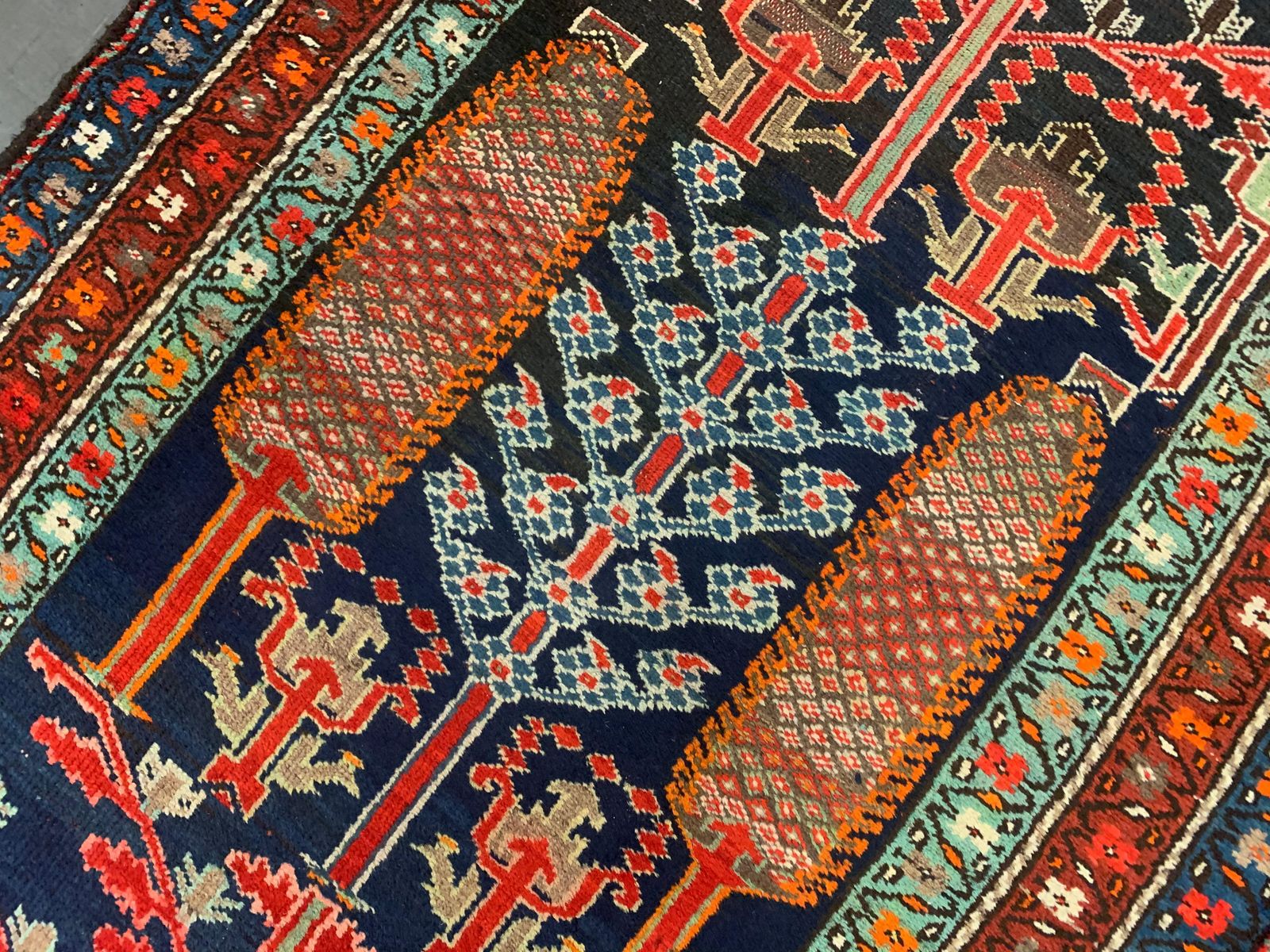 Tapis de couloir d'époque, fait main, laine tribale orientale traditionnelle photo buy