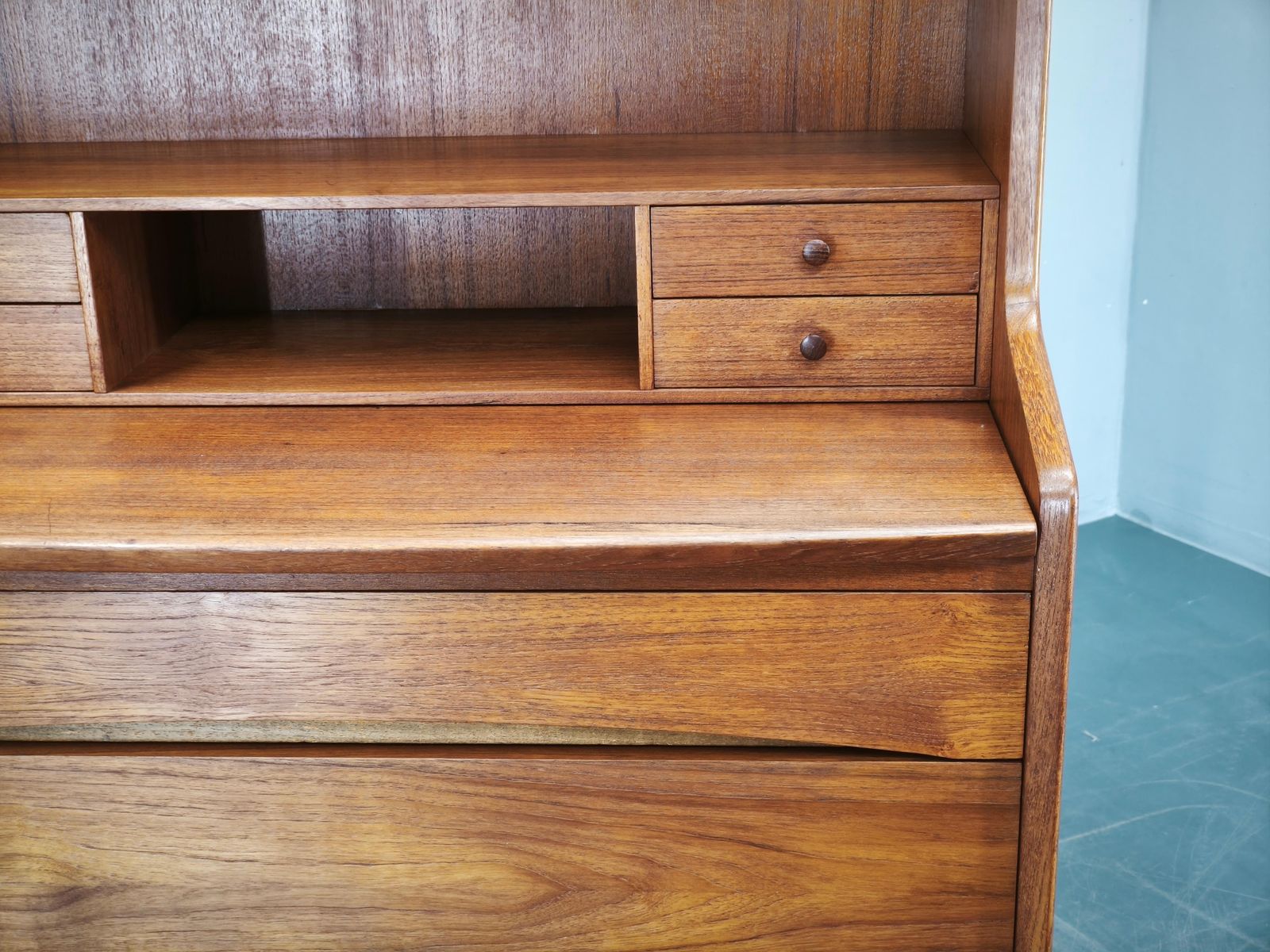 Deens Modern Teakhouten Secretaire met Lades, jaren 1960 photo Meubels