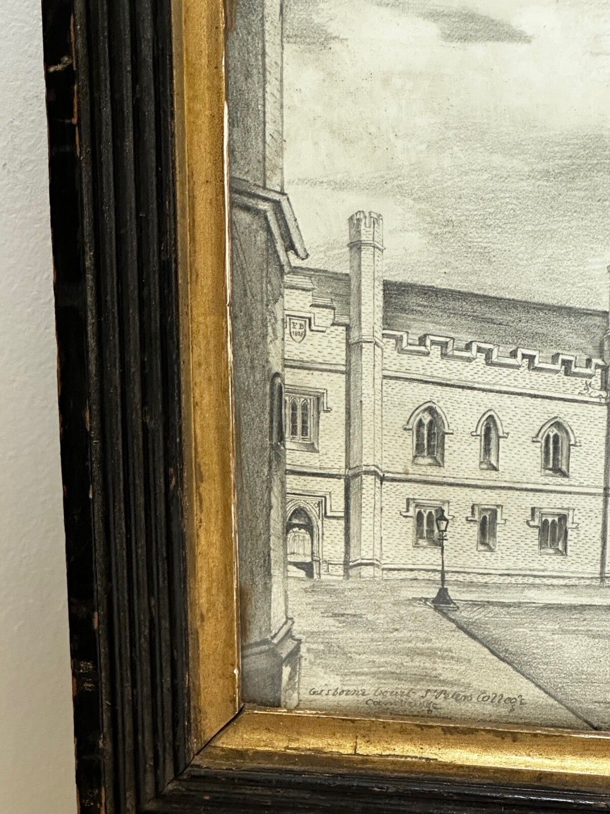 Tekening Gisborne Court Peterhouse Cambridge in de stijl van Joseph Michael Gandy photo 2600.0