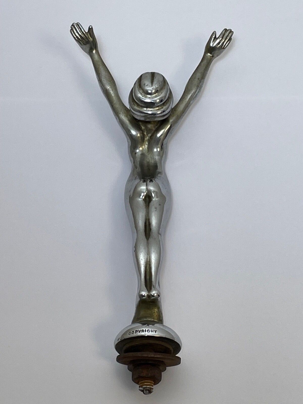 Art Deco klassiek auto duikende dame mascotte sculptuur photo furniture