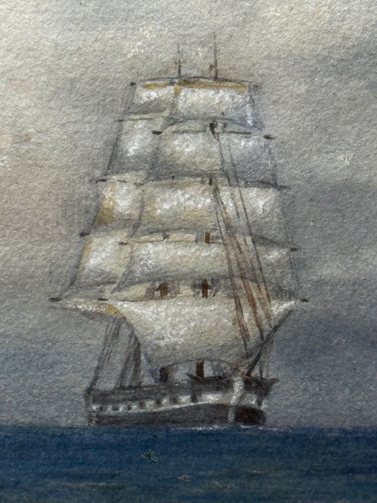Art Victorian Marine Watercolour Barque Sailing Ship Signed By Samuel John Milton Brown photo