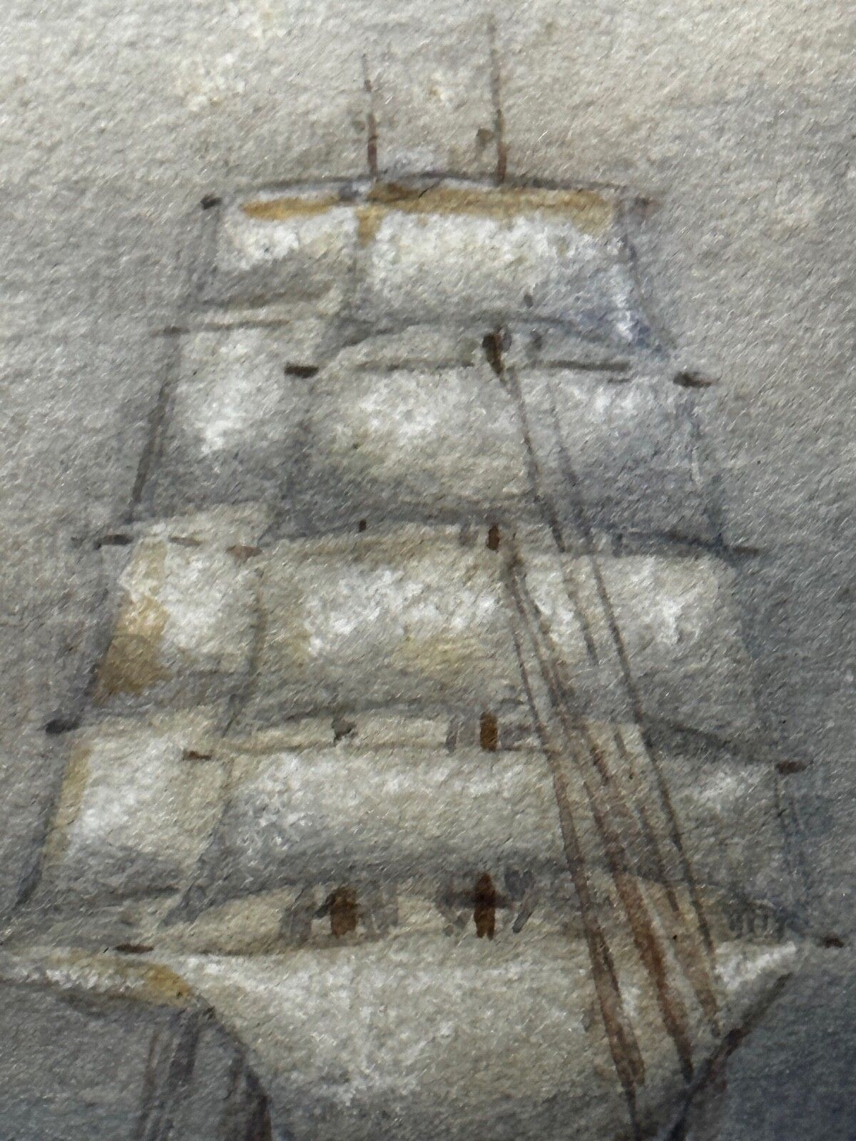 photo vinterior Victorian Marine Watercolour Barque Sailing Ship Signed By Samuel John Milton Brown