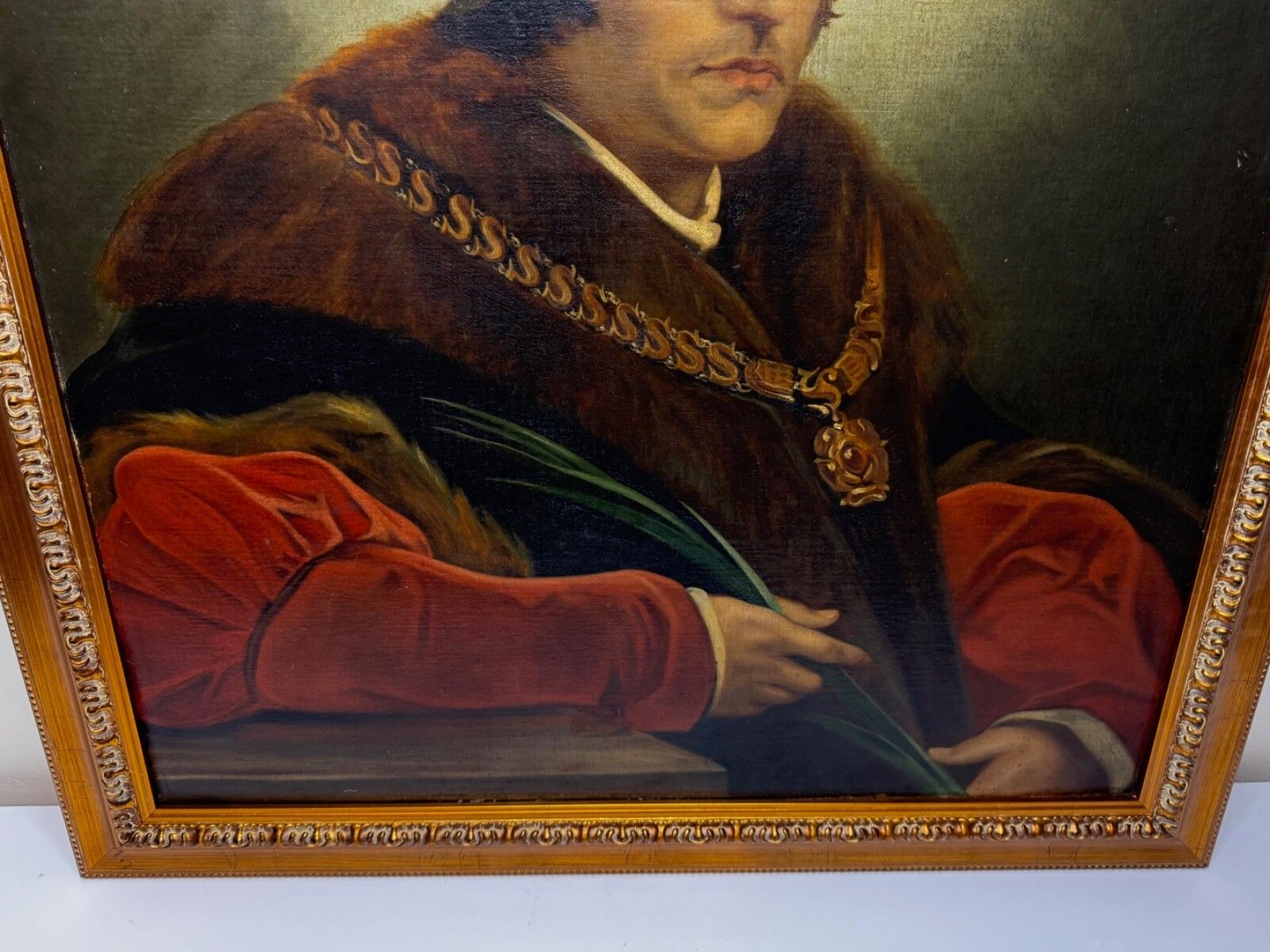 Oil Painting Sir Thomas More Chancellor Duchy Of Lancaster After Hans Holbein photo 5000.0