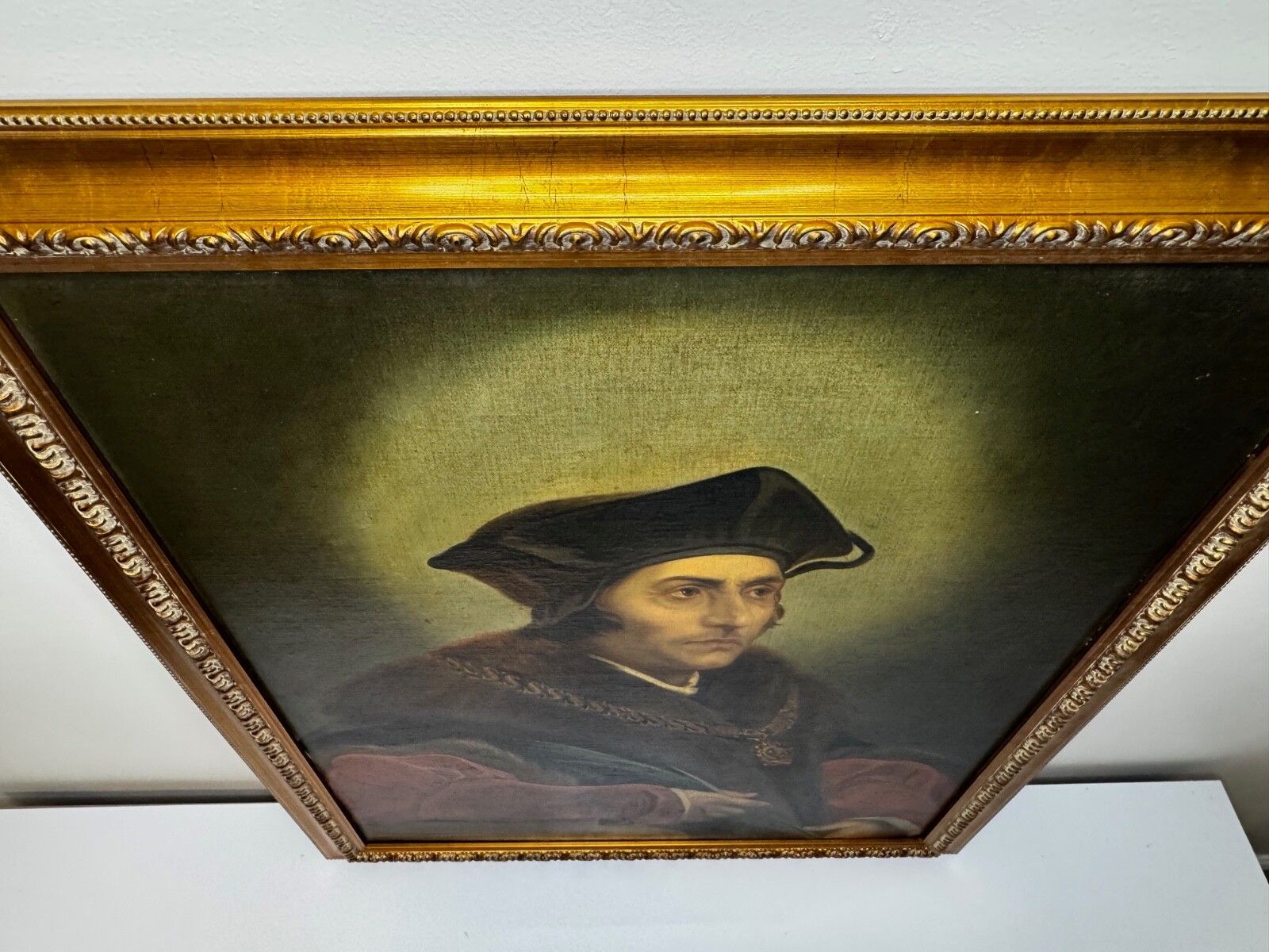Oil Painting Sir Thomas More Chancellor Duchy Of Lancaster After Hans Holbein photo vintage