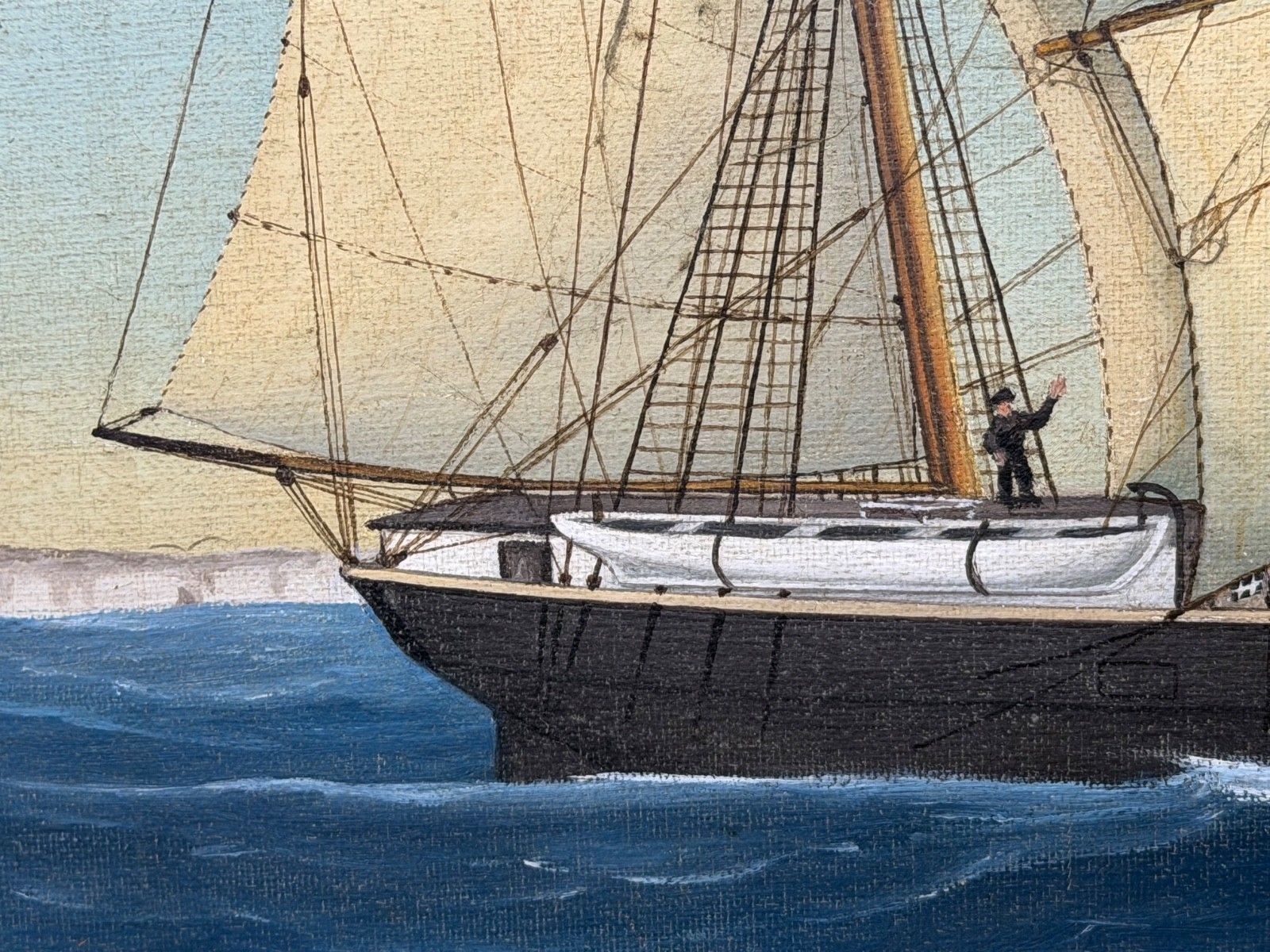 photo vinterior Baltic Barque Ship Britannia Of åland Under Full Sail — Capt. August Ekblom